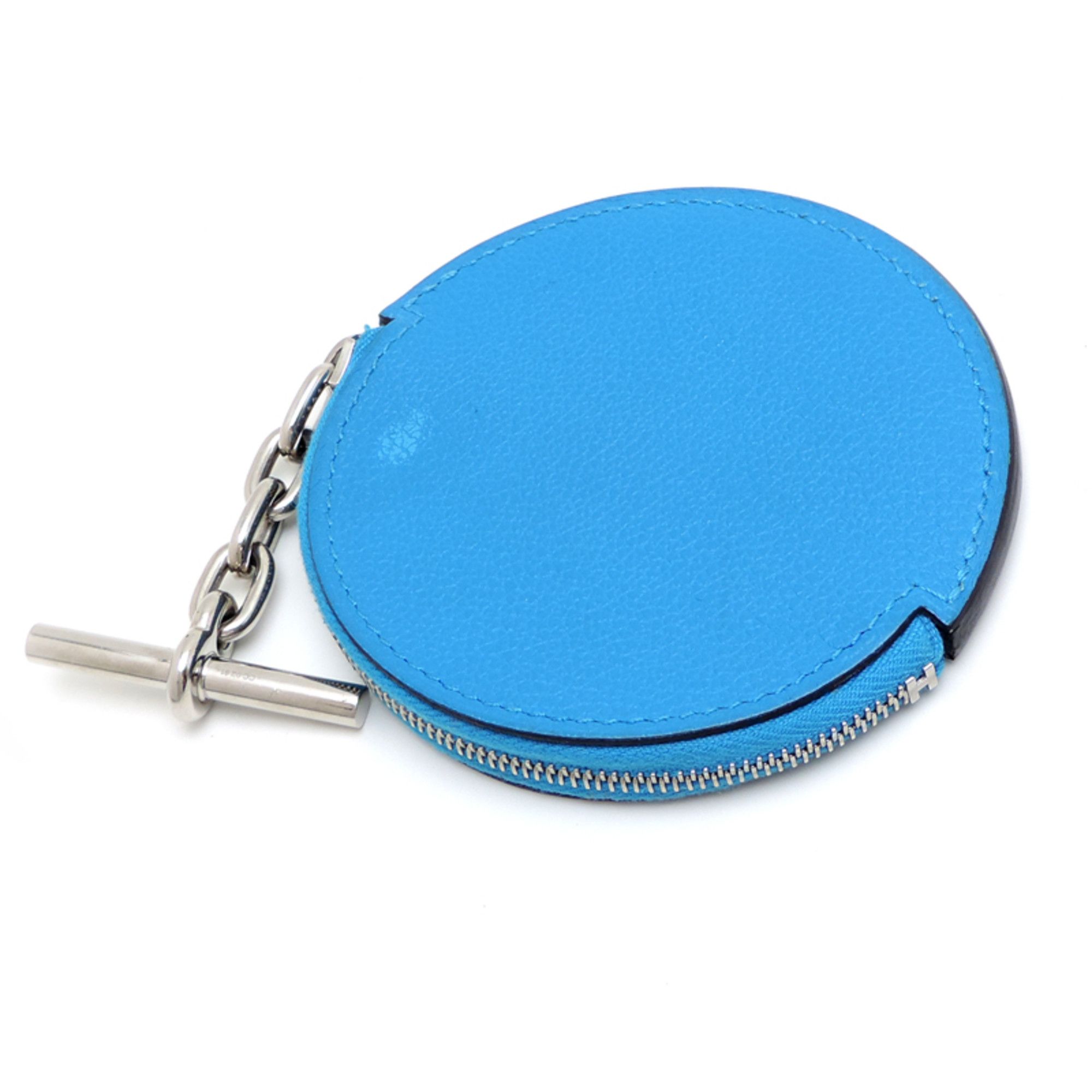 Hermes Hermes Hermès Chevre Coin Case, Blue, 2021, Silver Hardware with Z Stamp, Women's/Men's Size ONE SIZE - 4 Thumbnail