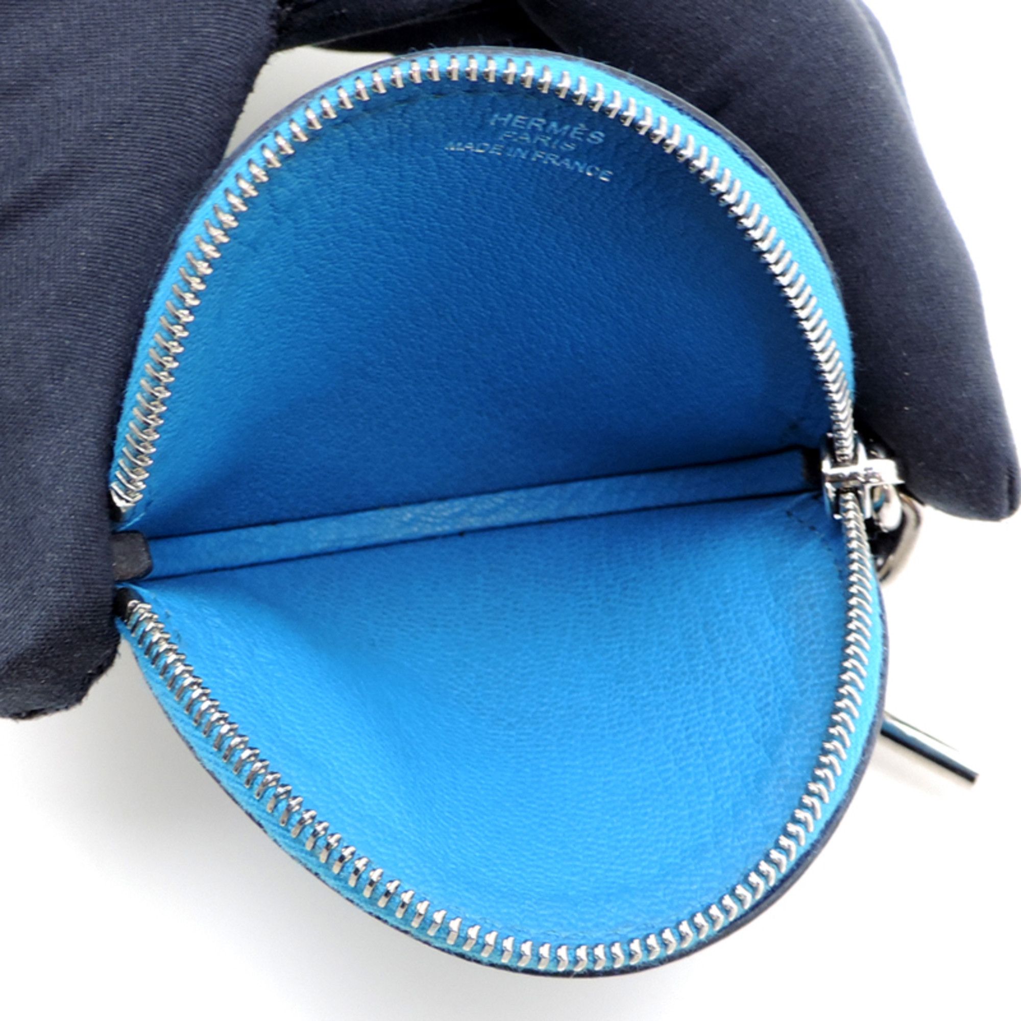 Hermes Hermes Hermès Chevre Coin Case, Blue, 2021, Silver Hardware with Z Stamp, Women's/Men's Size ONE SIZE - 5 Thumbnail