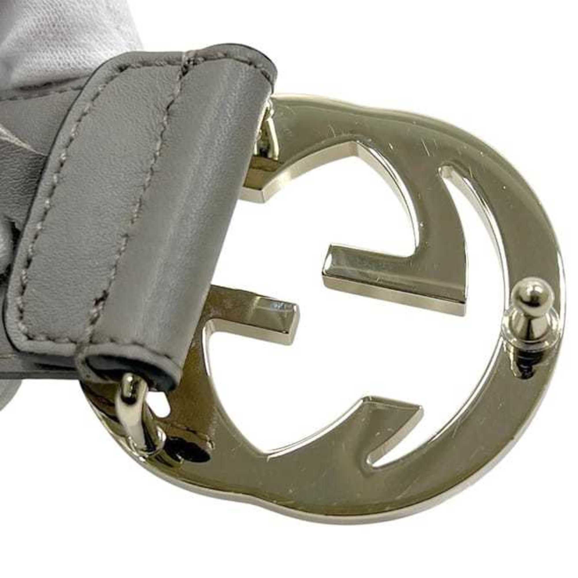Gucci Gucci Belt ec-24406 Gray Interlocking 546386 AP00G 85 34 480199 Waist 90cm Leather GUCCI GG Buckle Men's Women's Size ONE SIZE - 10 Thumbnail
