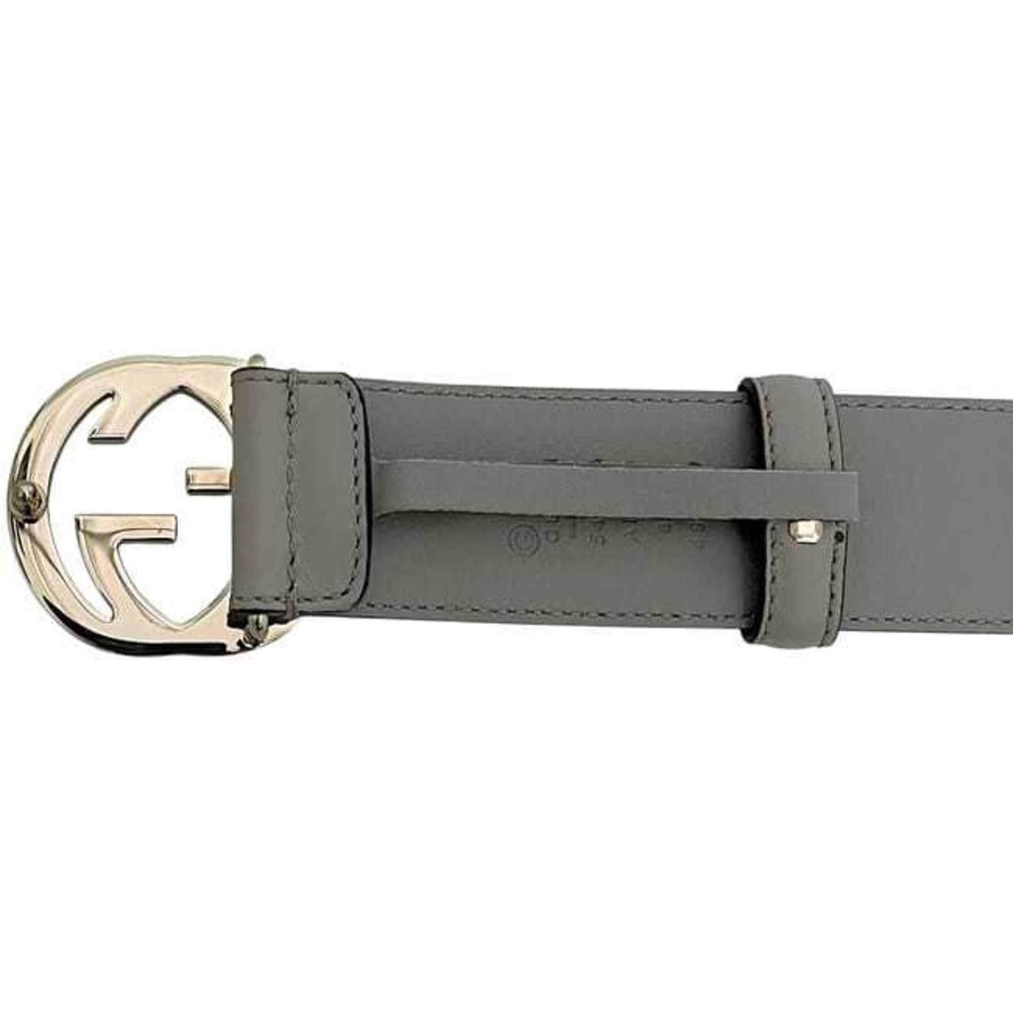 Gucci Gucci Belt ec-24406 Gray Interlocking 546386 AP00G 85 34 480199 Waist 90cm Leather GUCCI GG Buckle Men's Women's Size ONE SIZE - 5 Thumbnail