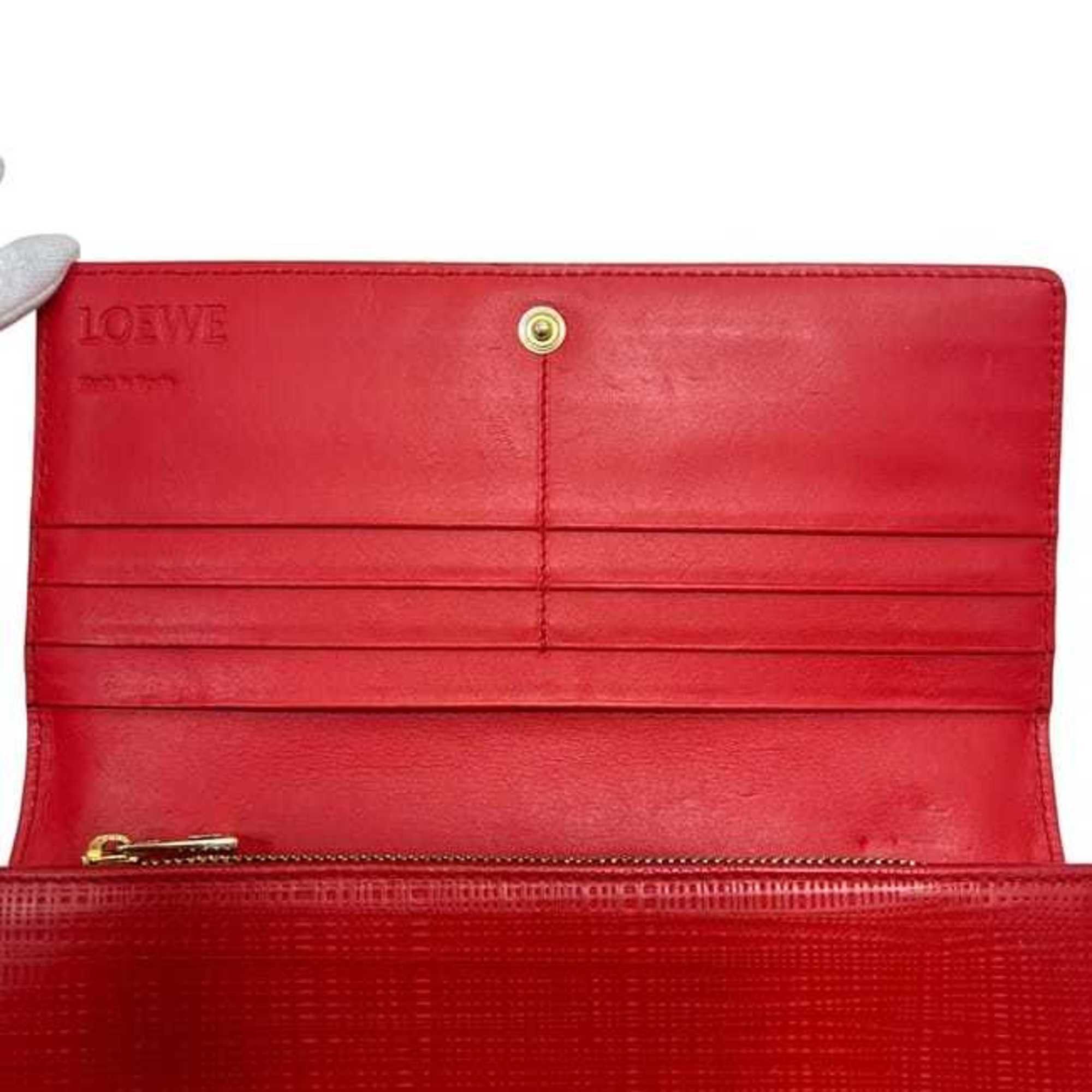 Loewe Loewe bifold long wallet ec-24326 red linen and leather 10188K98 061509 LOEWE for men women with anagram print Size ONE SIZE - 6 Thumbnail