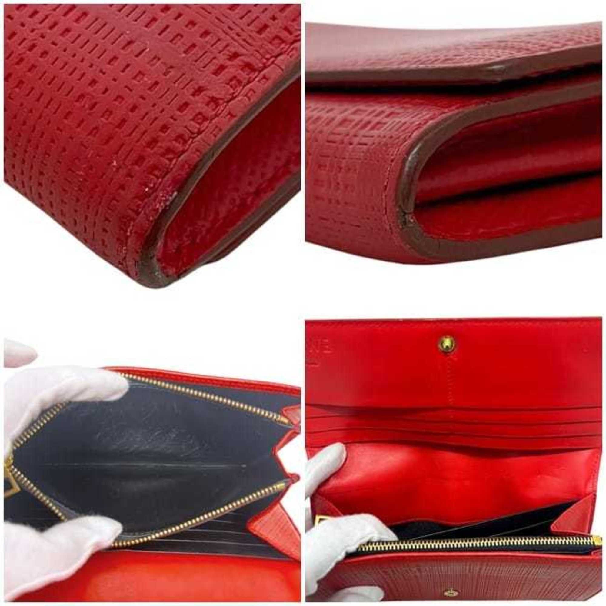 Loewe Loewe bifold long wallet ec-24326 red linen and leather 10188K98 061509 LOEWE for men women with anagram print Size ONE SIZE - 4 Thumbnail