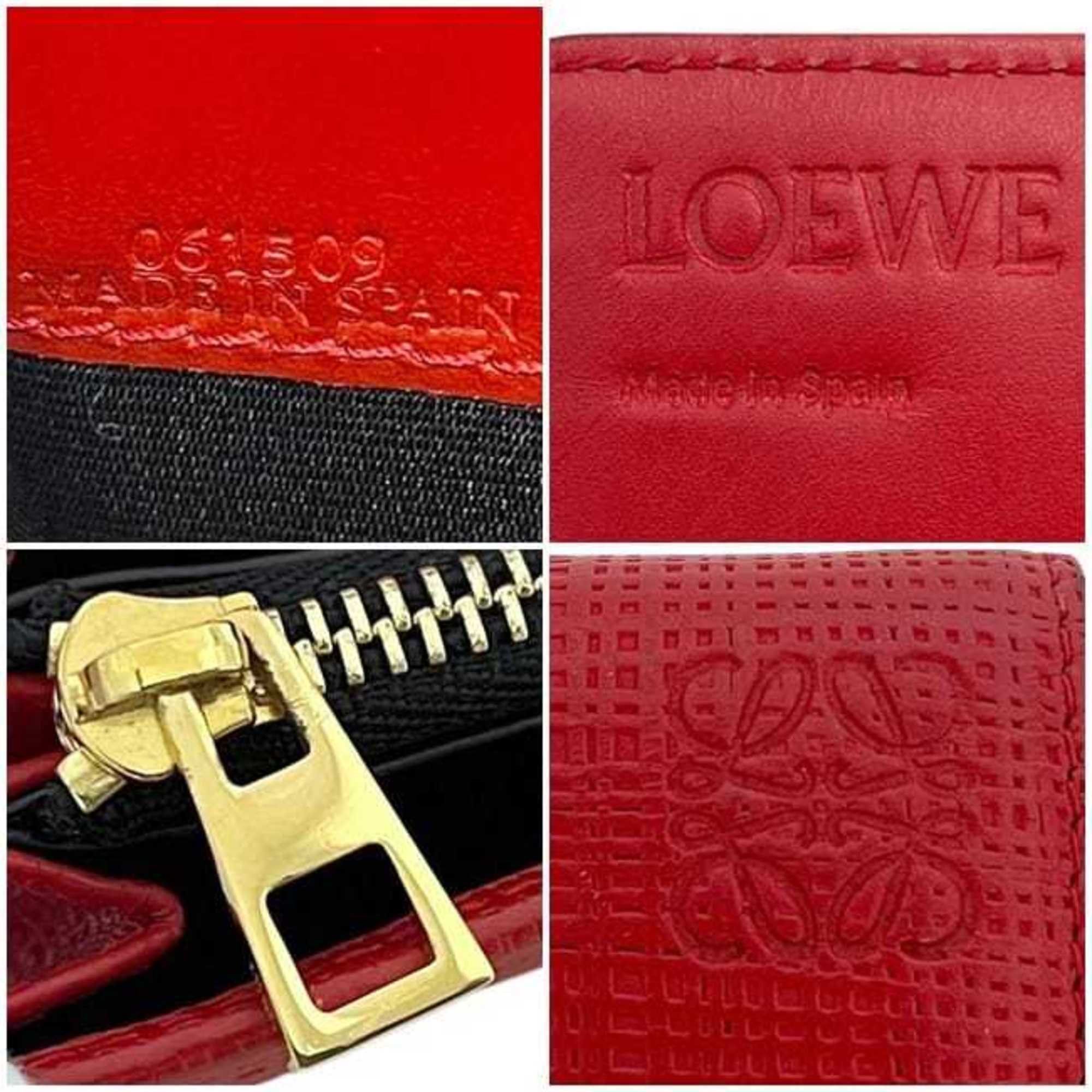 Loewe Loewe bifold long wallet ec-24326 red linen and leather 10188K98 061509 LOEWE for men women with anagram print Size ONE SIZE - 8 Thumbnail