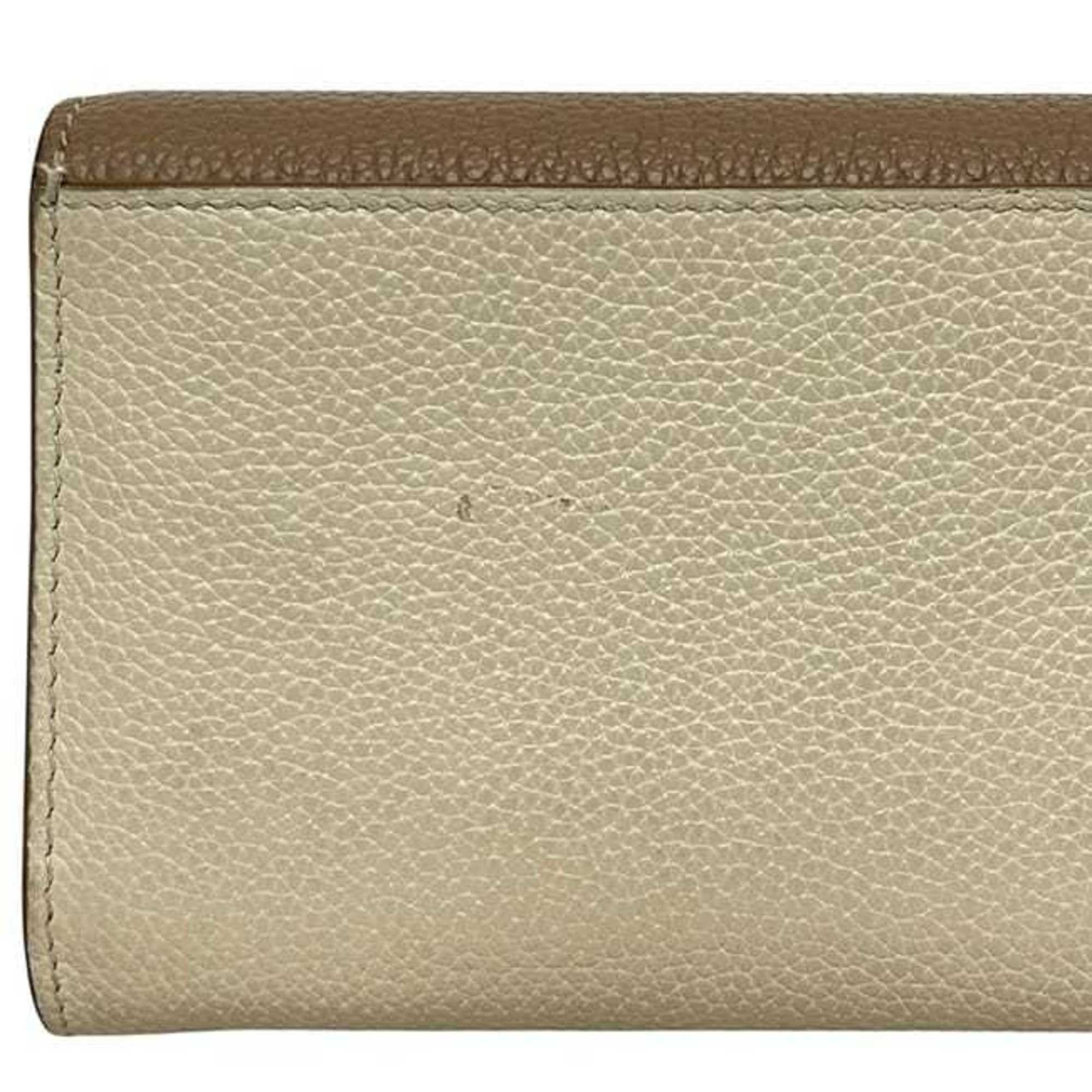 Burberry Burberry bifold long wallet f-24432 beige brown TB 8059622 1 leather BURBERRY two-tone men's women's Size ONE SIZE - 9 Thumbnail