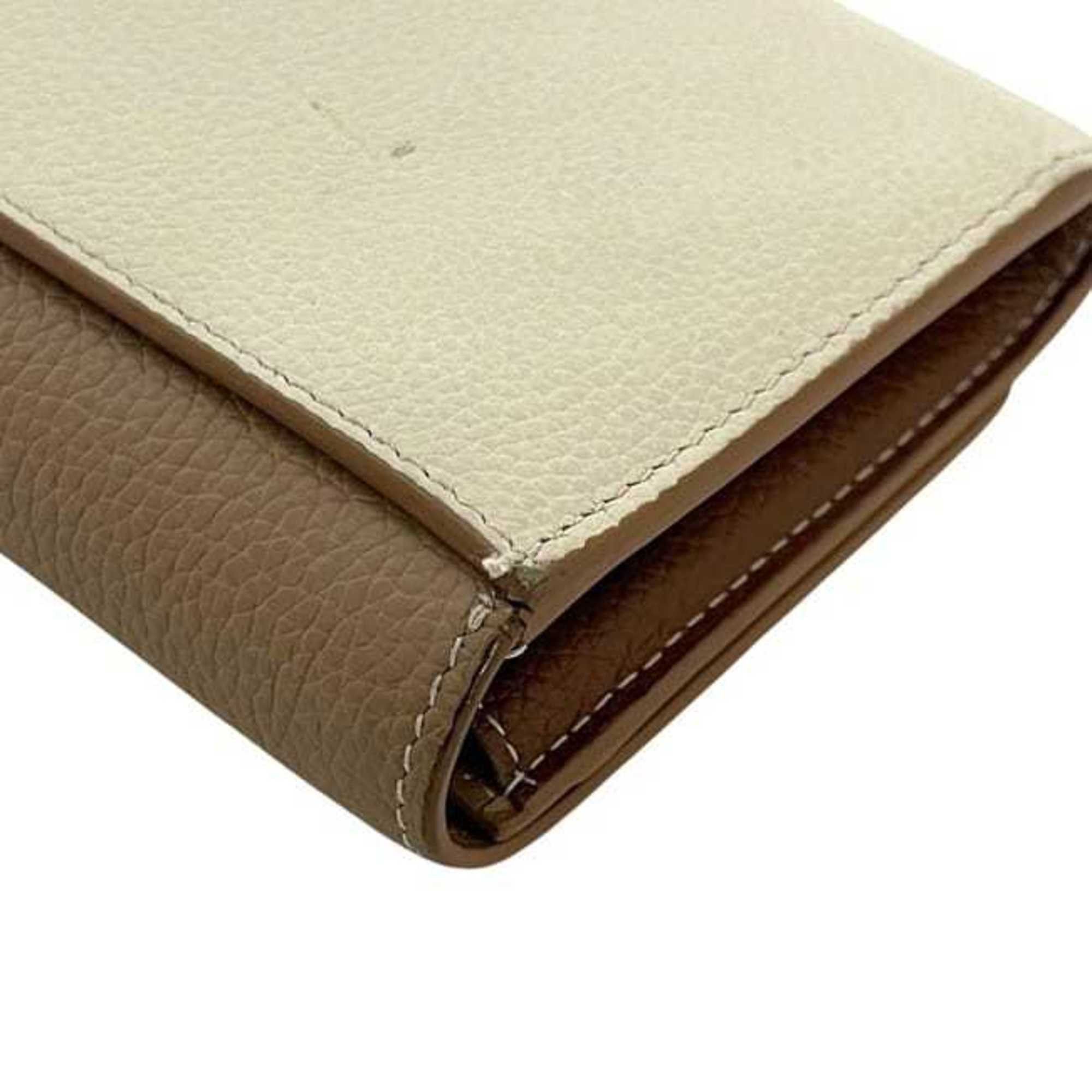 Burberry Burberry bifold long wallet f-24432 beige brown TB 8059622 1 leather BURBERRY two-tone men's women's Size ONE SIZE - 10 Thumbnail