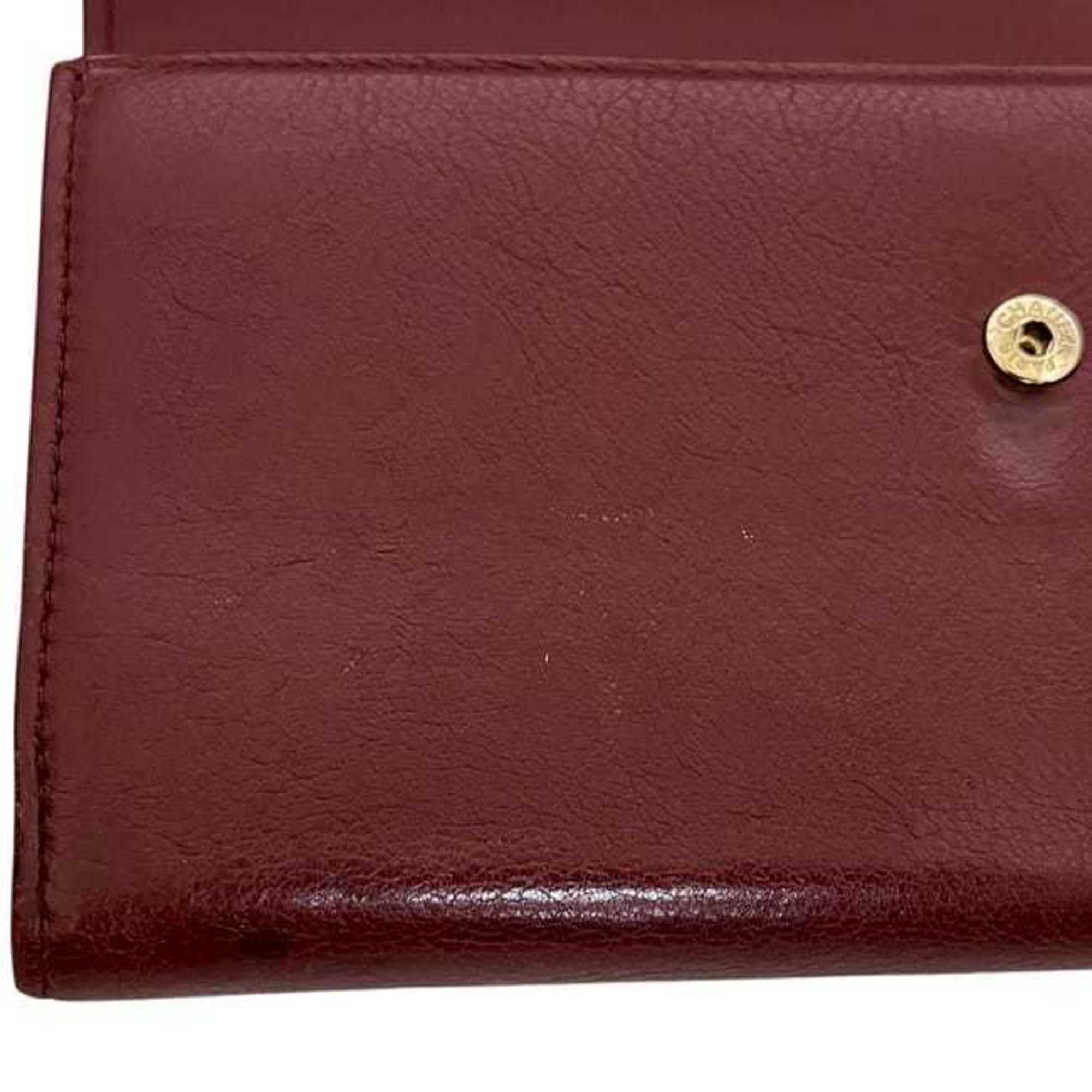 Chanel Chanel bifold long wallet f-24347, Bordeaux, Burgundy, Coco Mark, A50070, 23 series, leather, 26234402, CHANEL, wine red, men's, women's, unisex, stitching, f-243347 Size ONE SIZE - 10 Thumbnail