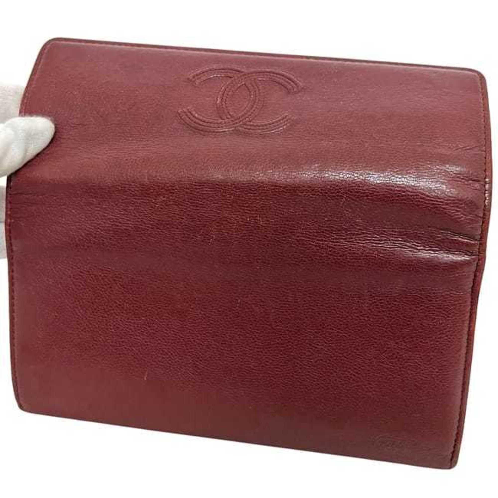 Chanel Chanel bifold long wallet f-24347, Bordeaux, Burgundy, Coco Mark, A50070, 23 series, leather, 26234402, CHANEL, wine red, men's, women's, unisex, stitching, f-243347 Size ONE SIZE - 7 Thumbnail