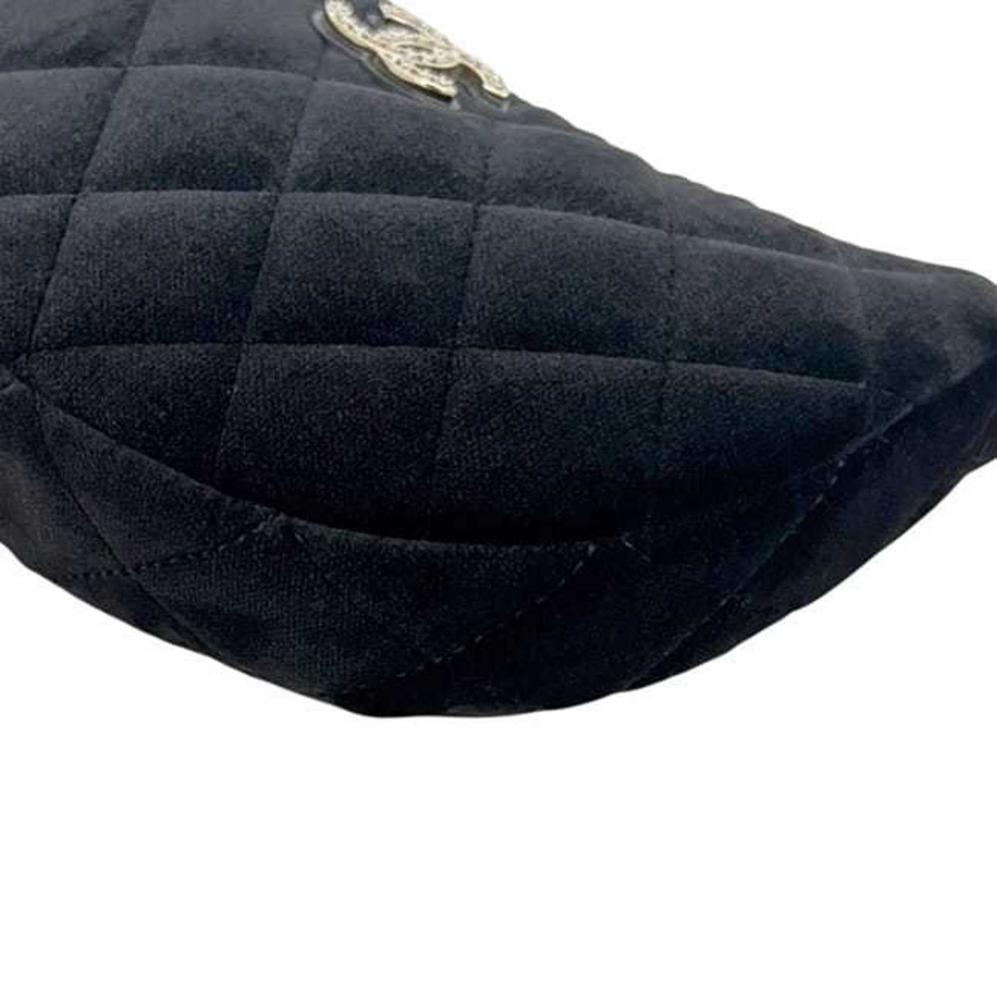 Chanel Chanel Half Moon Chain Shoulder Bag f-24440 Black 2024 Years Matelassé Velour C2G68T01 Random Seal CHANEL Coco Mark Rhinestone Crossbody Quilted Size ONE SIZE - 6 Thumbnail