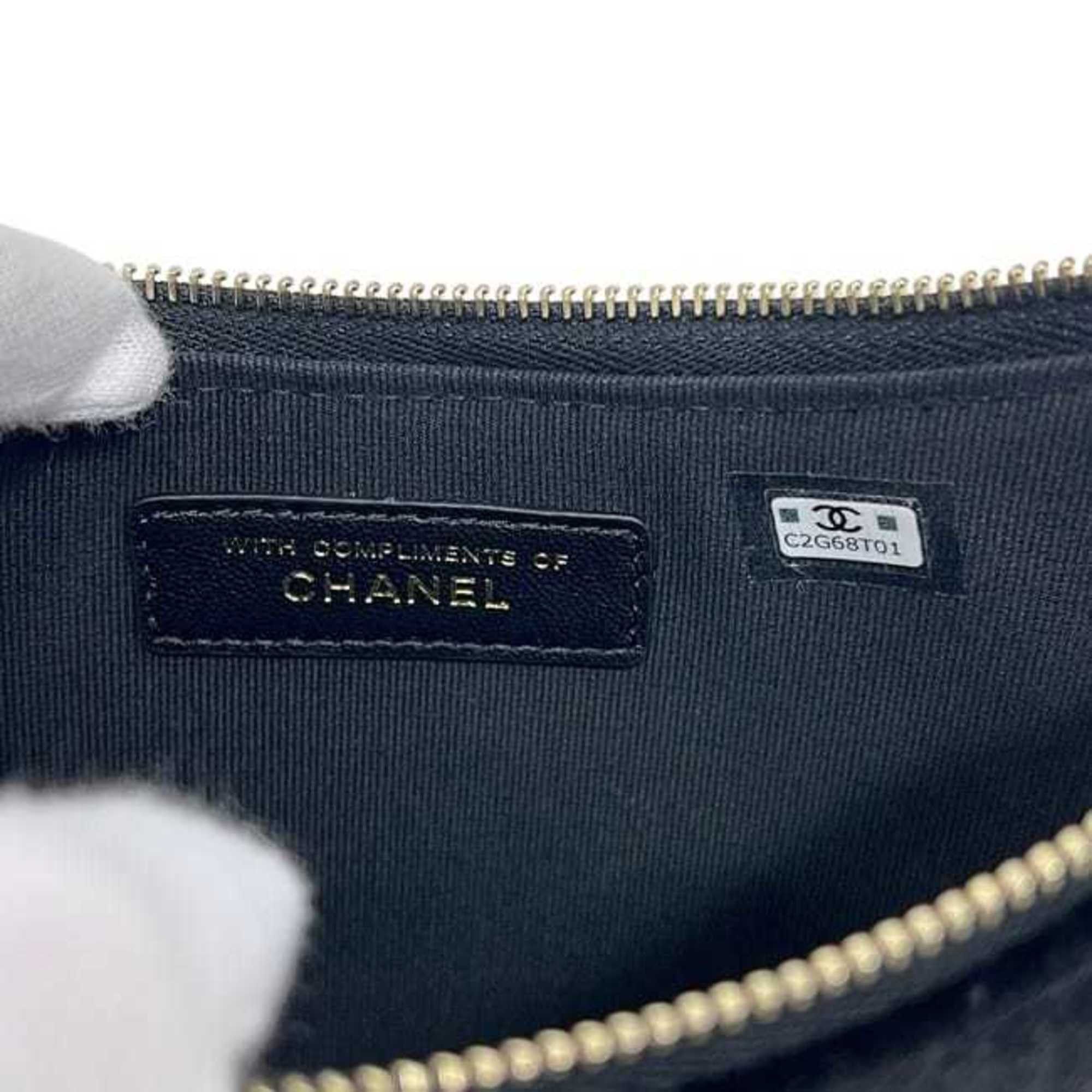 Chanel Chanel Half Moon Chain Shoulder Bag f-24440 Black 2024 Years Matelassé Velour C2G68T01 Random Seal CHANEL Coco Mark Rhinestone Crossbody Quilted Size ONE SIZE - 8 Thumbnail