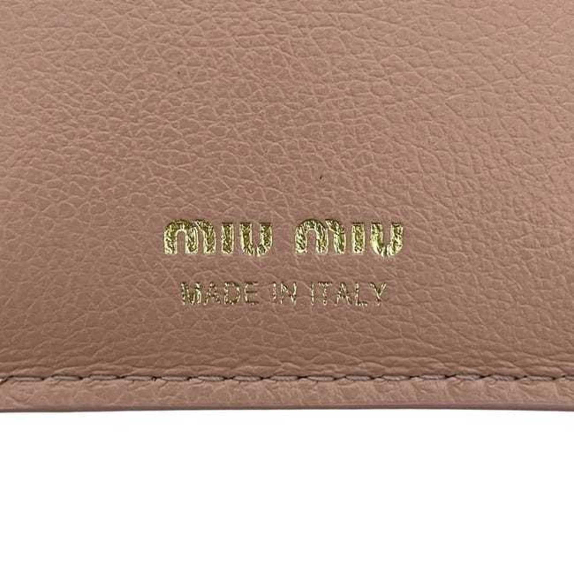 Miu Miu Miu Miu Miu Tri-fold Wallet ec-24412 Pink 5MH021 Leather 262 Flower Compact Mini Women's Size ONE SIZE - 7 Thumbnail