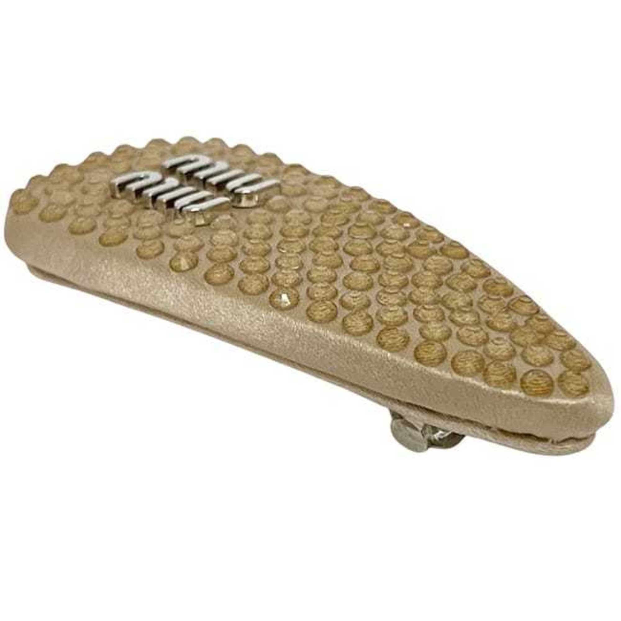 Miu Miu Miu Miu Miu Barrette f-24386 Beige SABBIA STARLIGHT 5IF092 2DDK F0036 Satin Stone Hair Clip Rhinestone Women's Size ONE SIZE - 3 Thumbnail