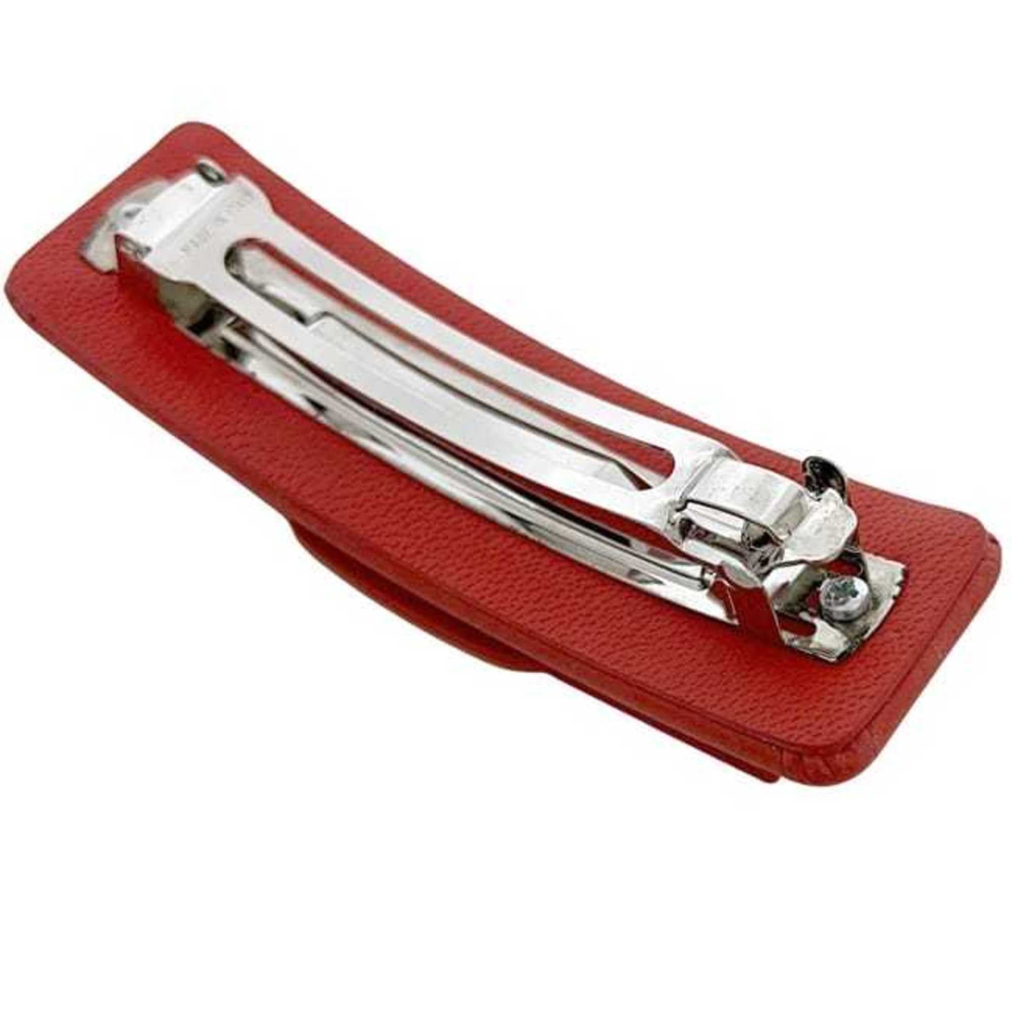 Salvatore Ferragamo Salvatore Ferragamo Barrette f-24329 Red Vara 34 7597/003 Leather Ribbon Hairpin Women's Clip Full Size ONE SIZE - 6 Thumbnail