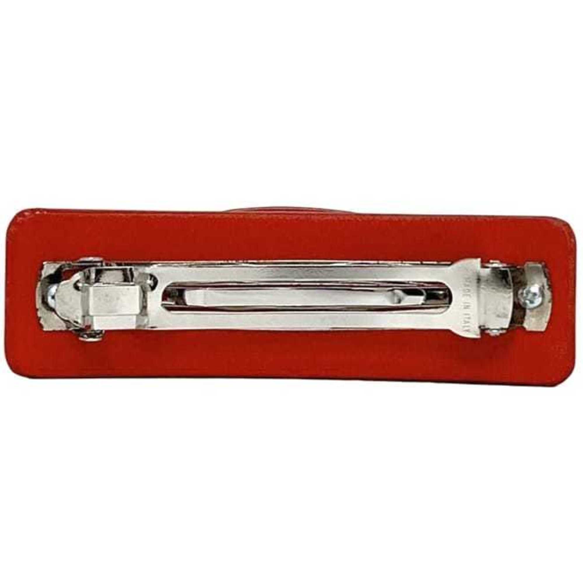 Salvatore Ferragamo Salvatore Ferragamo Barrette f-24329 Red Vara 34 7597/003 Leather Ribbon Hairpin Women's Clip Full Size ONE SIZE - 3 Thumbnail