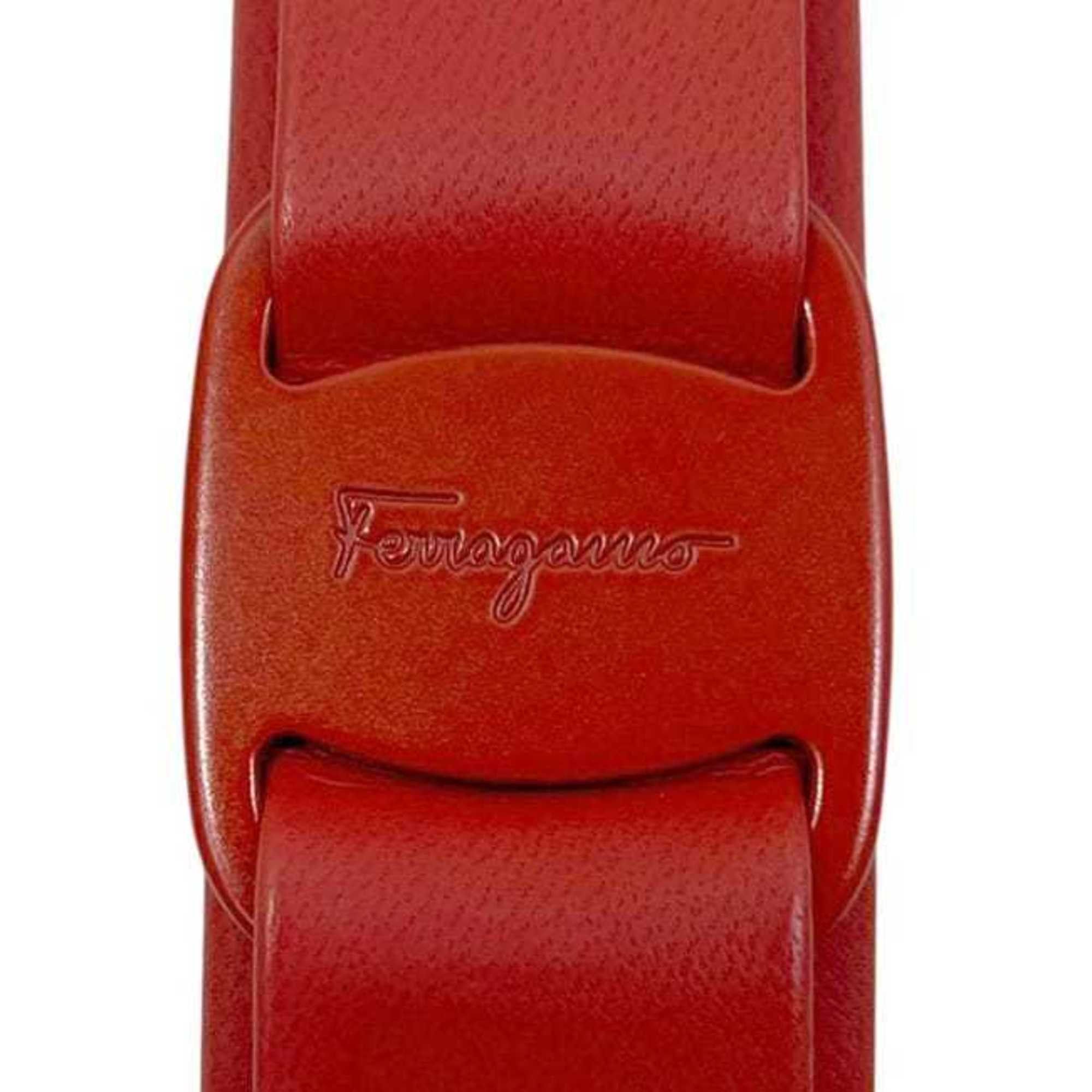 Salvatore Ferragamo Salvatore Ferragamo Barrette f-24329 Red Vara 34 7597/003 Leather Ribbon Hairpin Women's Clip Full Size ONE SIZE - 8 Thumbnail