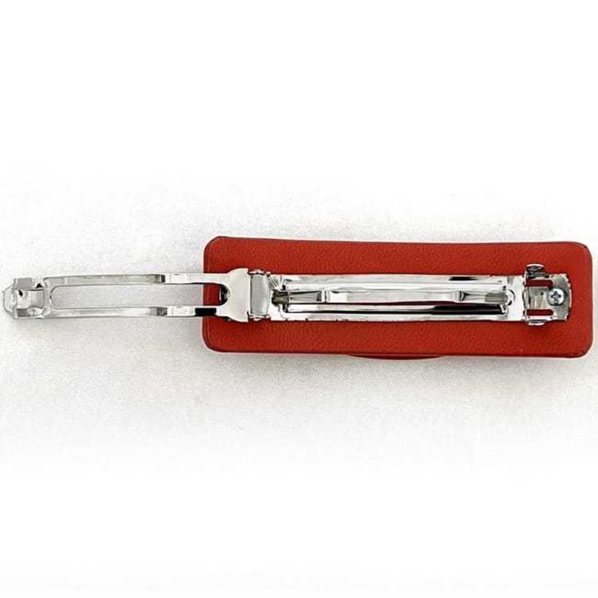 Salvatore Ferragamo Salvatore Ferragamo Barrette f-24329 Red Vara 34 7597/003 Leather Ribbon Hairpin Women's Clip Full Size ONE SIZE - 5 Thumbnail