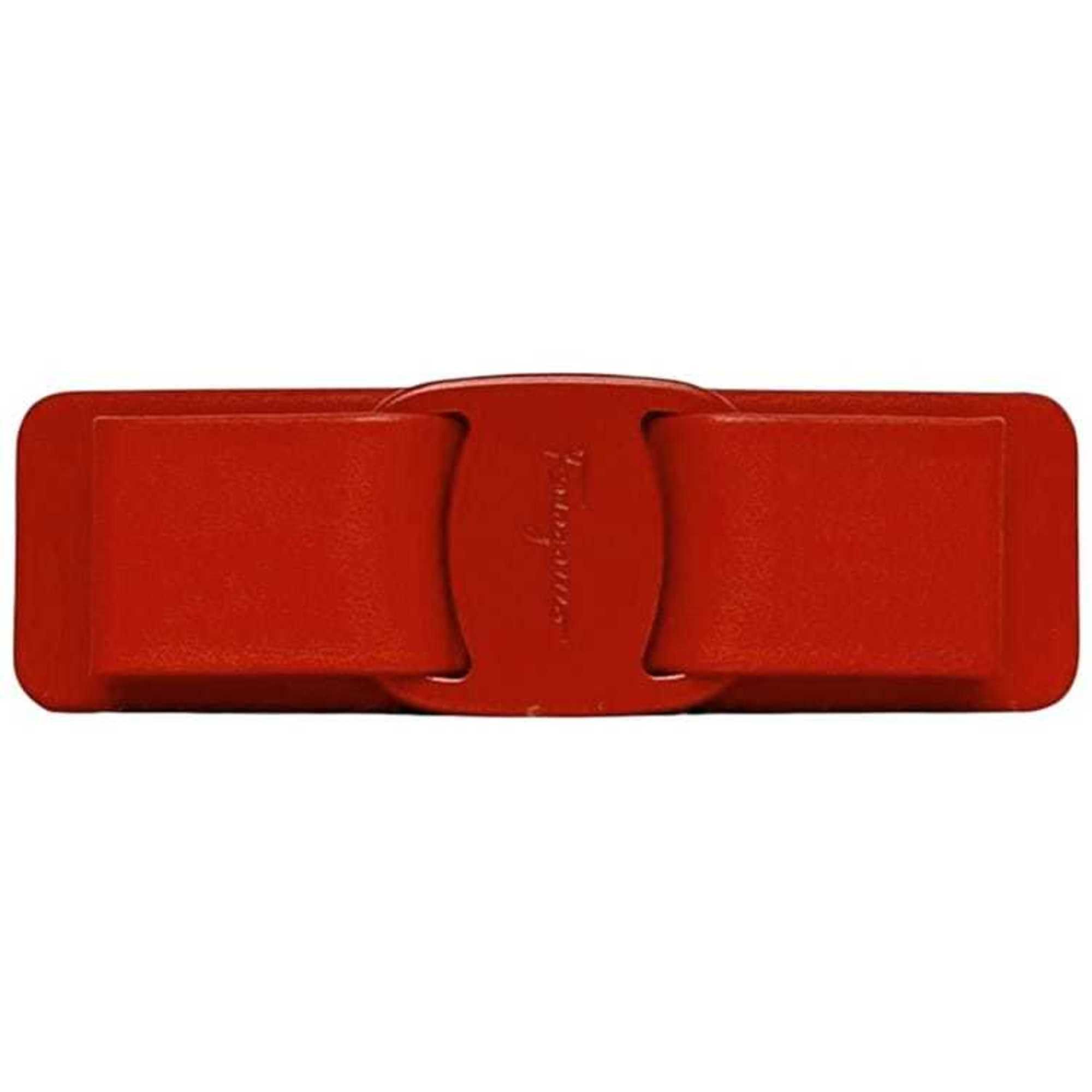 Salvatore Ferragamo Salvatore Ferragamo Barrette f-24329 Red Vara 34 7597/003 Leather Ribbon Hairpin Women's Clip Full Size ONE SIZE - 2 Thumbnail