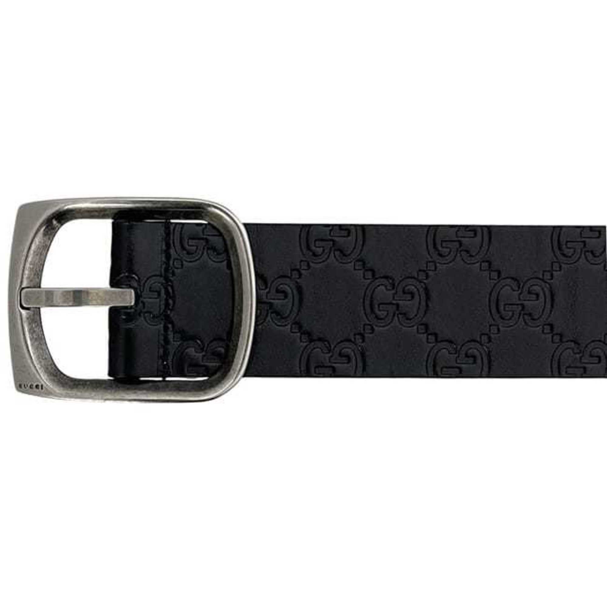 Gucci Gucci belt ec-24402 black striped 211362 479610 90 36 waist 90cm leather GUCCI GG embossed men's women's Size ONE SIZE - 6 Thumbnail