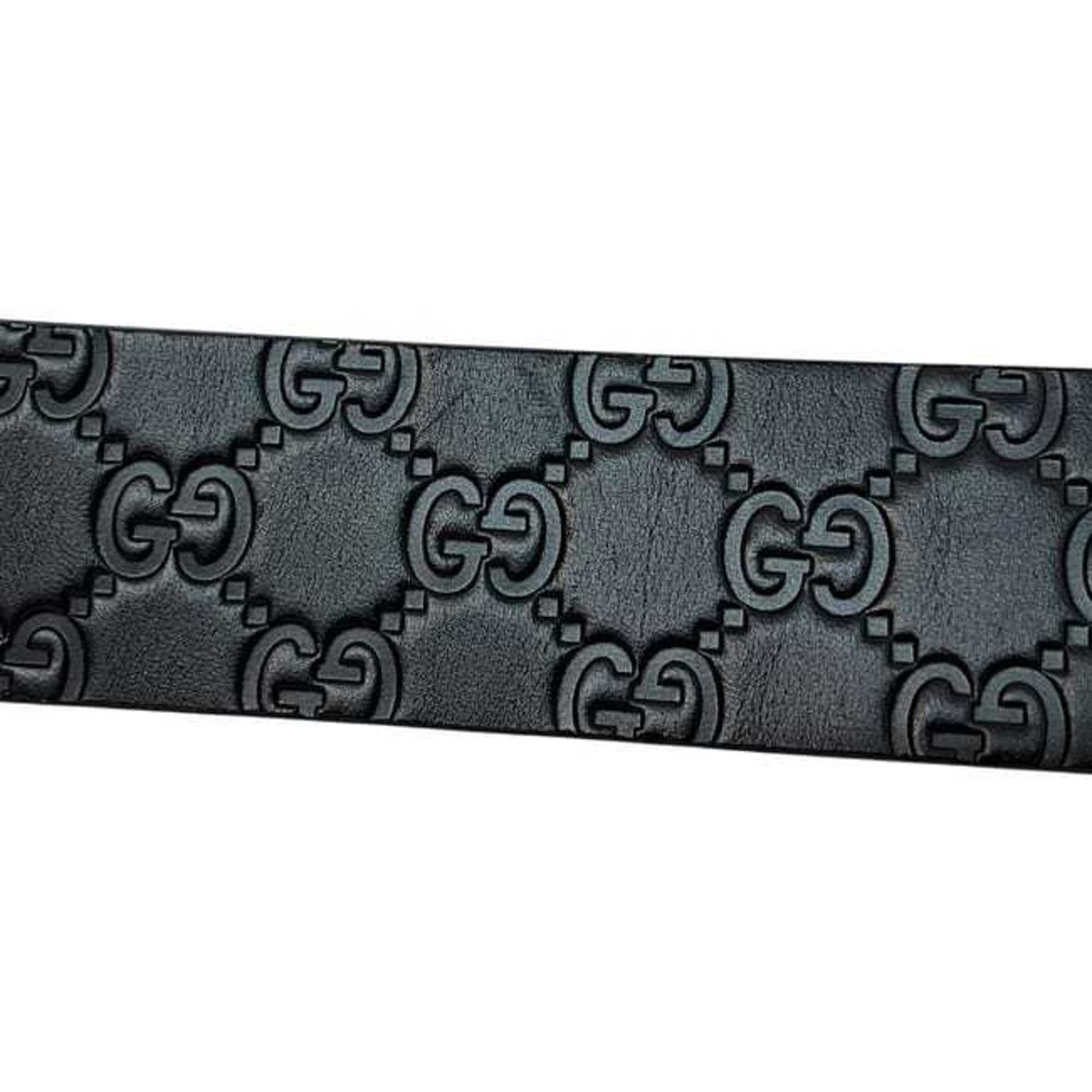 Gucci Gucci belt ec-24402 black striped 211362 479610 90 36 waist 90cm leather GUCCI GG embossed men's women's Size ONE SIZE - 8 Thumbnail