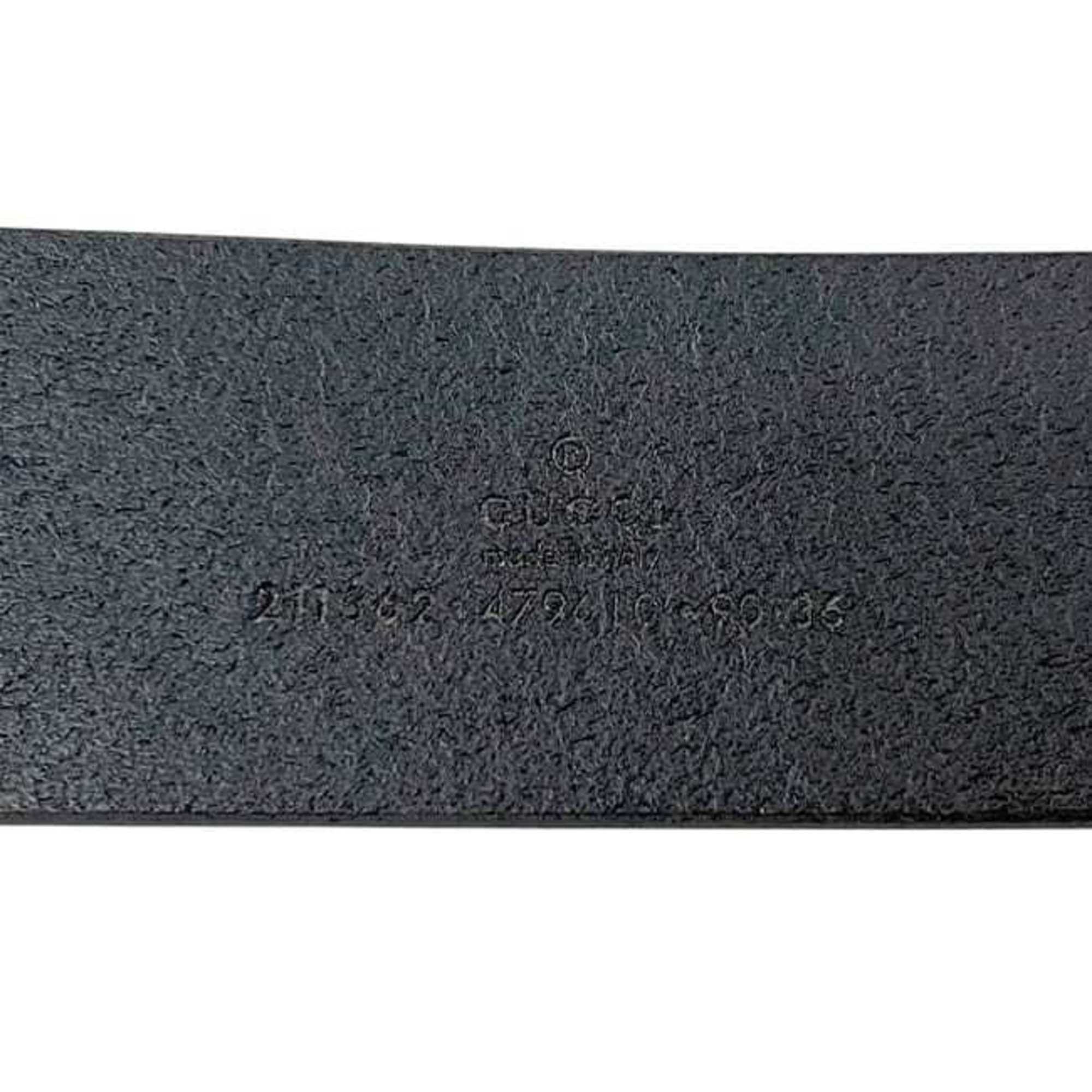 Gucci Gucci belt ec-24402 black striped 211362 479610 90 36 waist 90cm leather GUCCI GG embossed men's women's Size ONE SIZE - 11 Thumbnail