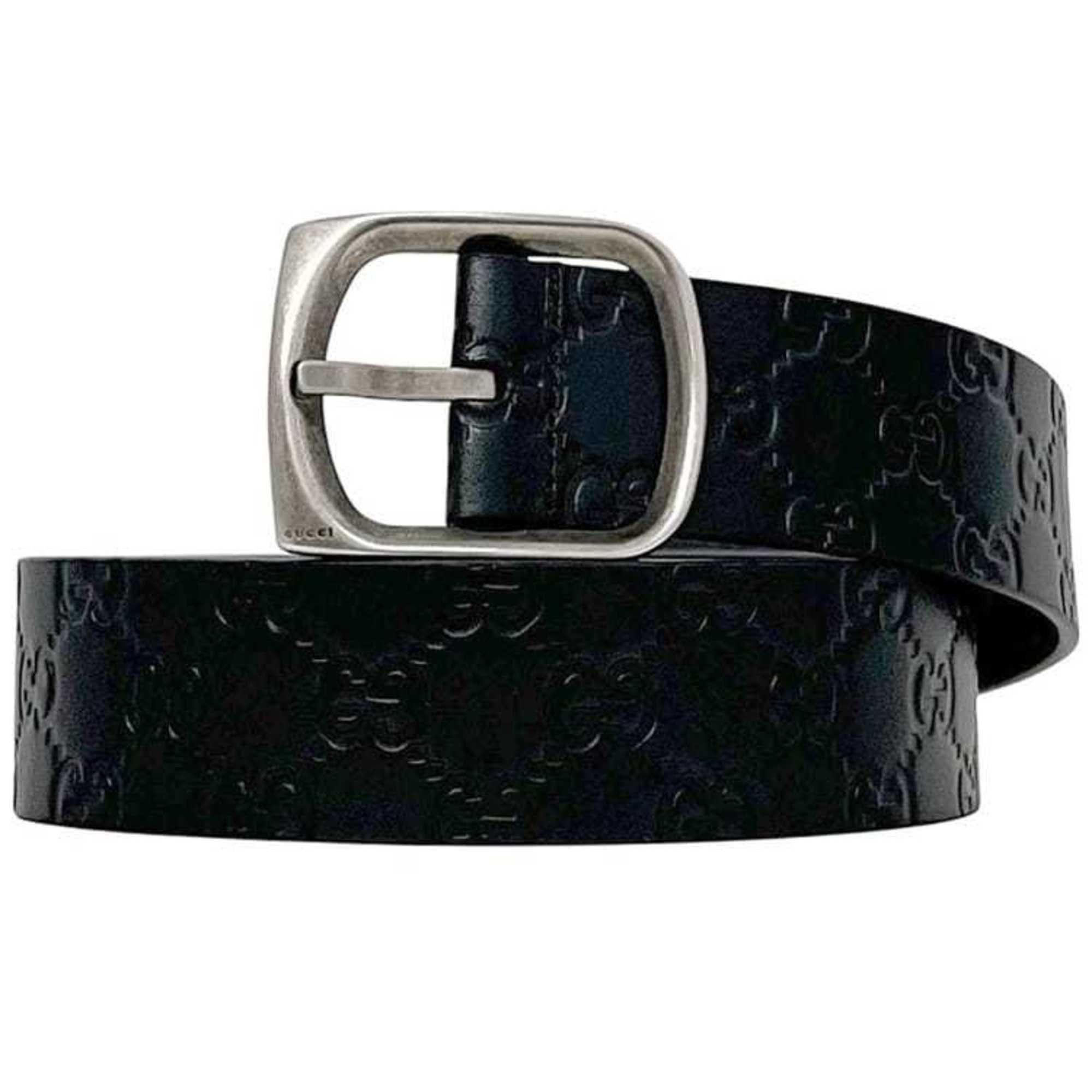 Gucci Gucci belt ec-24402 black striped 211362 479610 90 36 waist 90cm leather GUCCI GG embossed men's women's Size ONE SIZE - 2 Thumbnail