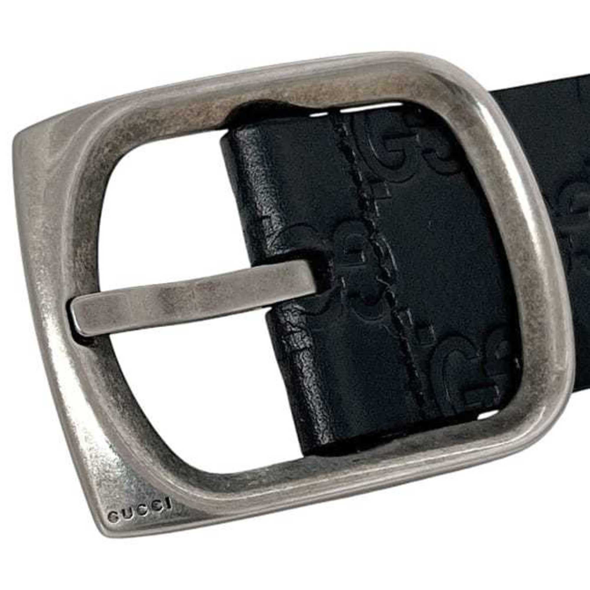 Gucci Gucci belt ec-24402 black striped 211362 479610 90 36 waist 90cm leather GUCCI GG embossed men's women's Size ONE SIZE - 10 Thumbnail