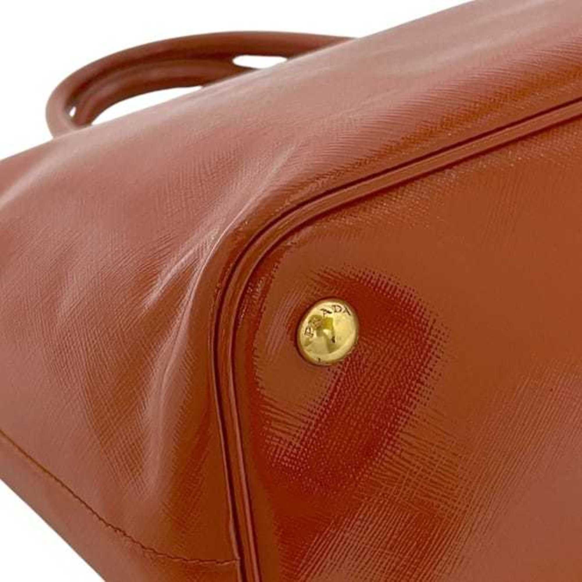 Prada Prada 2-way bag f-24359 orange patent leather 103 PRADA tote bag, crossbody handbag, for men and women, triangular plate Size ONE SIZE - 11 Thumbnail