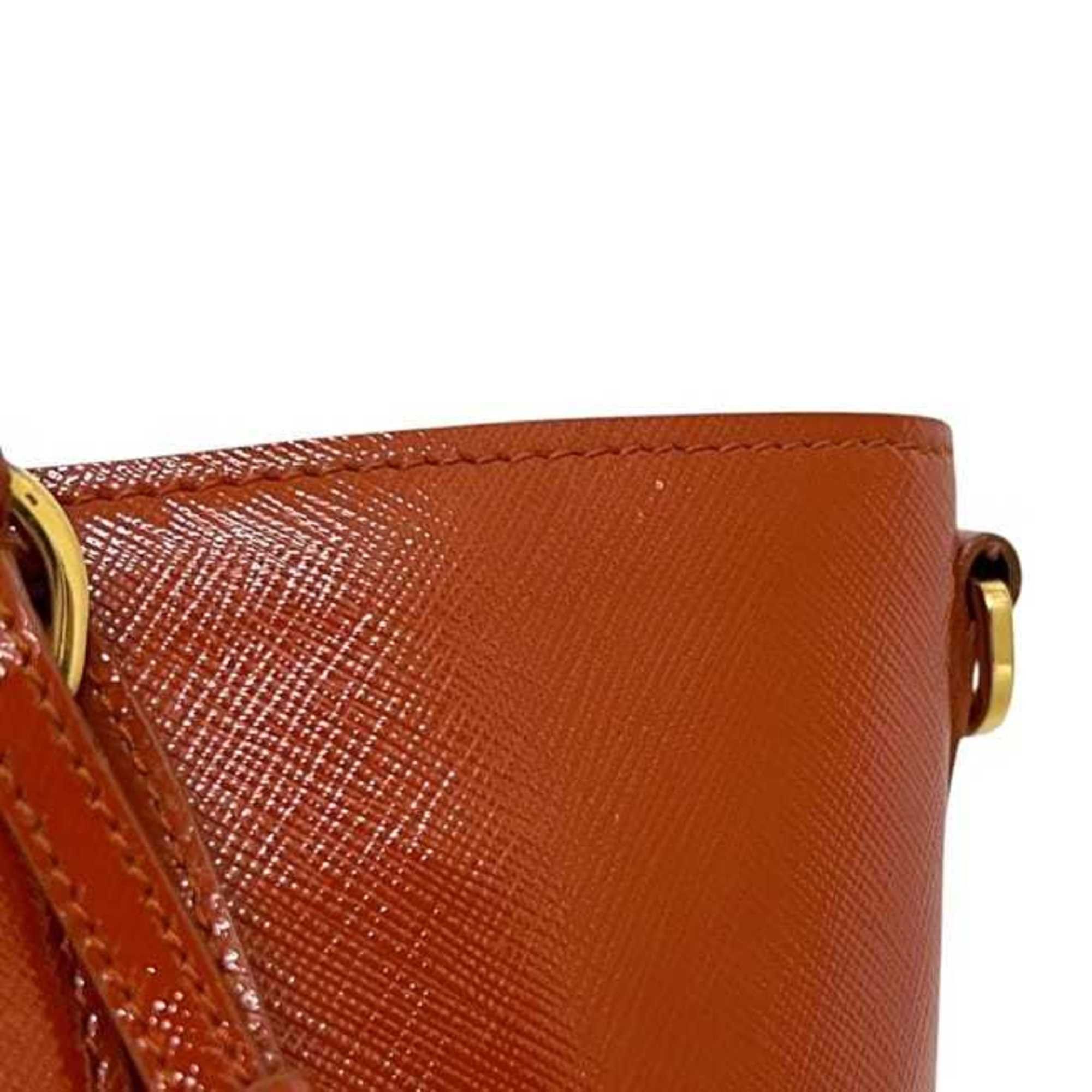 Prada Prada 2-way bag f-24359 orange patent leather 103 PRADA tote bag, crossbody handbag, for men and women, triangular plate Size ONE SIZE - 10 Thumbnail
