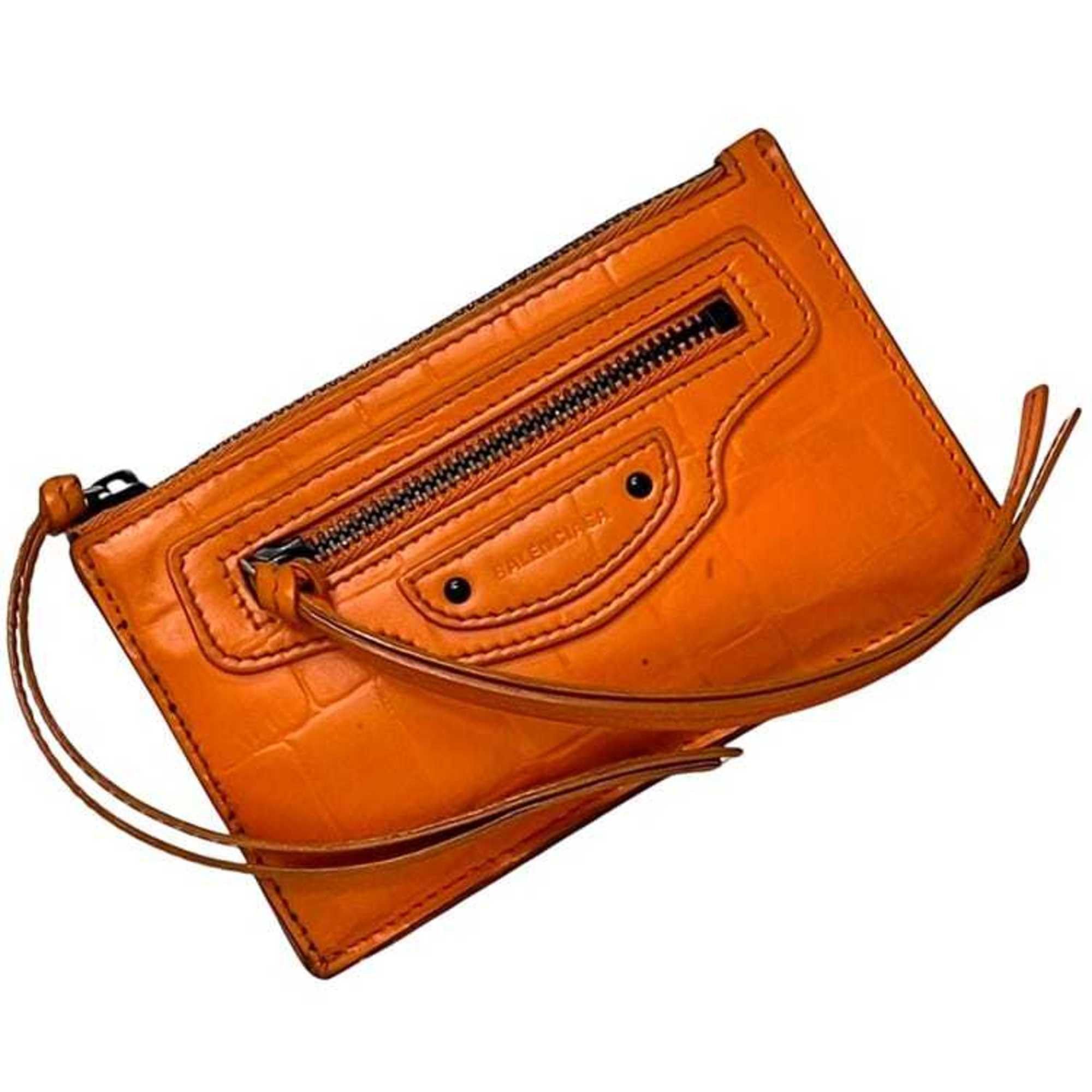 Balenciaga Balenciaga Neo Classic Coin Case ec-24249 Orange 640110 Leather Purse 7507 U 568148 BALENCIAGA Mini Wallet for Men and Women Size ONE SIZE - 2 Thumbnail