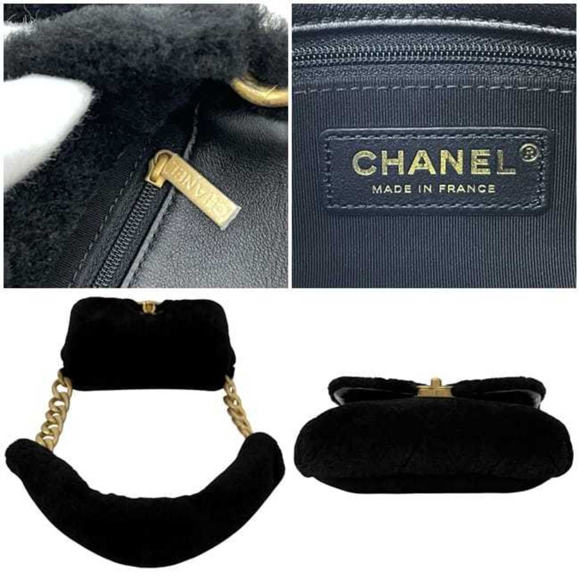 Chanel Chanel f-24441 Black Matelasse Shoulder Bag, 30 Series, Fur, Coco Mark, Flap, Turnlock, Single Chain Women's, 30162234 Size ONE SIZE - 4 Thumbnail