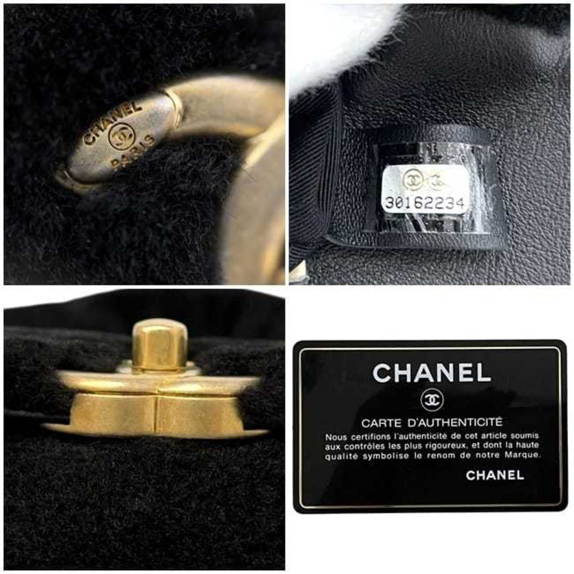 Chanel Chanel f-24441 Black Matelasse Shoulder Bag, 30 Series, Fur, Coco Mark, Flap, Turnlock, Single Chain Women's, 30162234 Size ONE SIZE - 5 Thumbnail