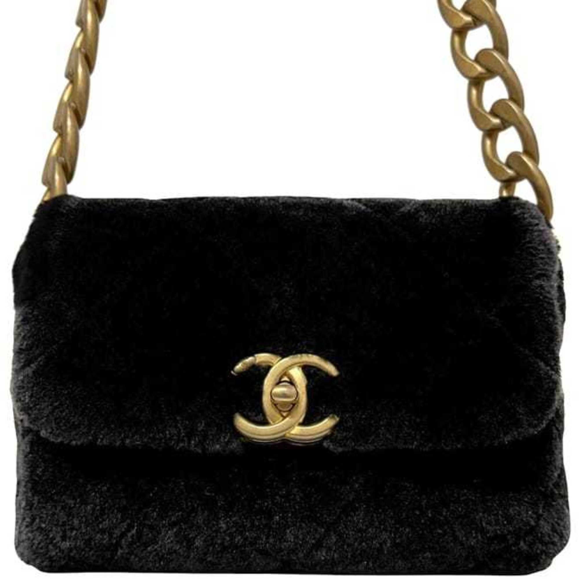 Chanel Chanel f-24441 Black Matelasse Shoulder Bag, 30 Series, Fur, Coco Mark, Flap, Turnlock, Single Chain Women's, 30162234 Size ONE SIZE - 8 Thumbnail
