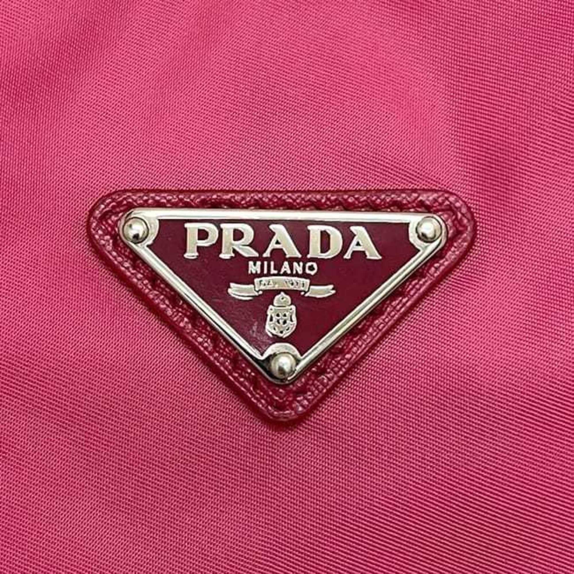 Prada Prada Tote Bag ec-24459 Pink Tessuto B4605C Nylon Saffiano Leather 110 PRADA Snake Stone Studs Men's Women's Size ONE SIZE - 7 Thumbnail