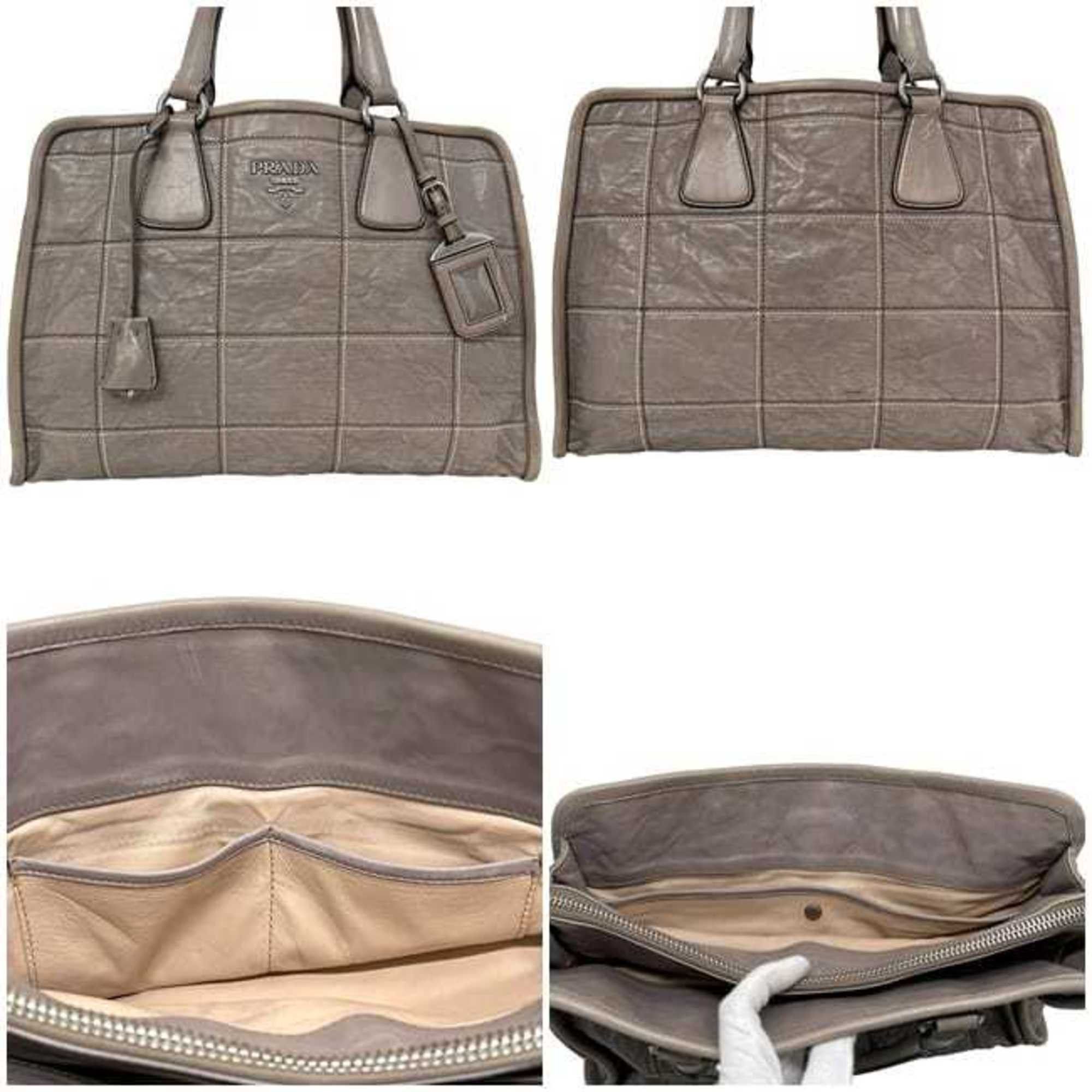 Prada Prada 2-way bag f-24448 Gray BN2217 Nappa leather 180 PRADA tote bag, crossbody shoulder with stitching, women's handbag Size ONE SIZE - 6 Thumbnail