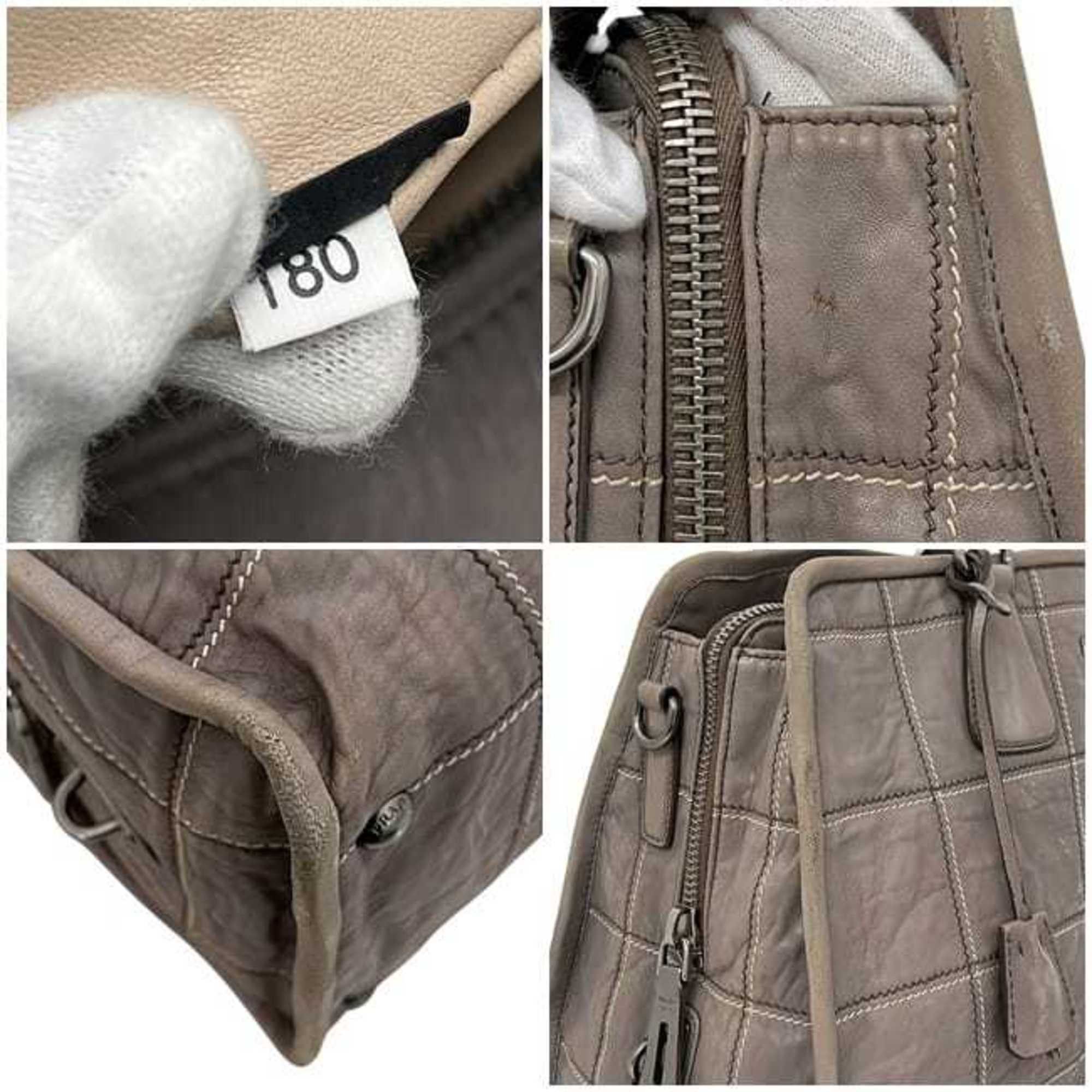 Prada Prada 2-way bag f-24448 Gray BN2217 Nappa leather 180 PRADA tote bag, crossbody shoulder with stitching, women's handbag Size ONE SIZE - 7 Thumbnail