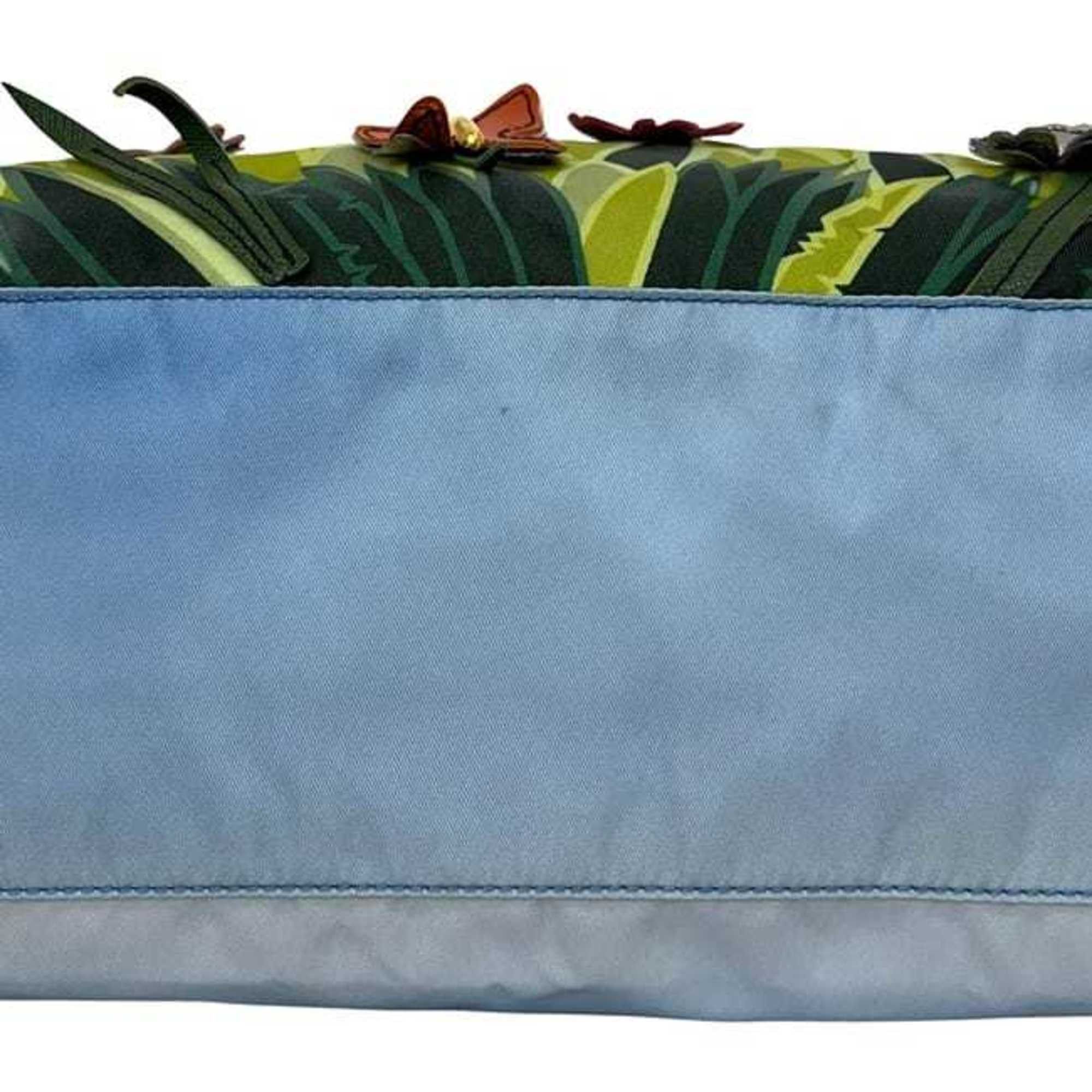 Prada Prada Tote Bag ec-24460 Blue Tessuto 2010 Limited Edition B4605C Nylon and Saffiano Leather 180cm PRADA Butterfly, Grass, Sky, Flower, Light Print Women's Size ONE SIZE - 11 Thumbnail