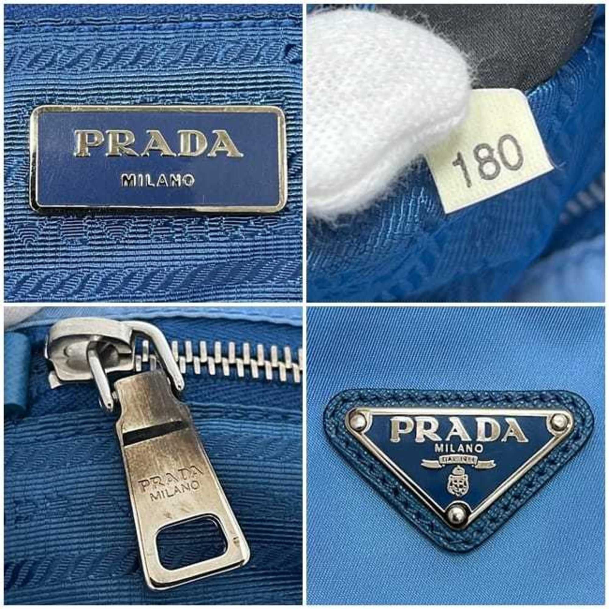 Prada Prada Tote Bag ec-24460 Blue Tessuto 2010 Limited Edition B4605C Nylon and Saffiano Leather 180cm PRADA Butterfly, Grass, Sky, Flower, Light Print Women's Size ONE SIZE - 5 Thumbnail