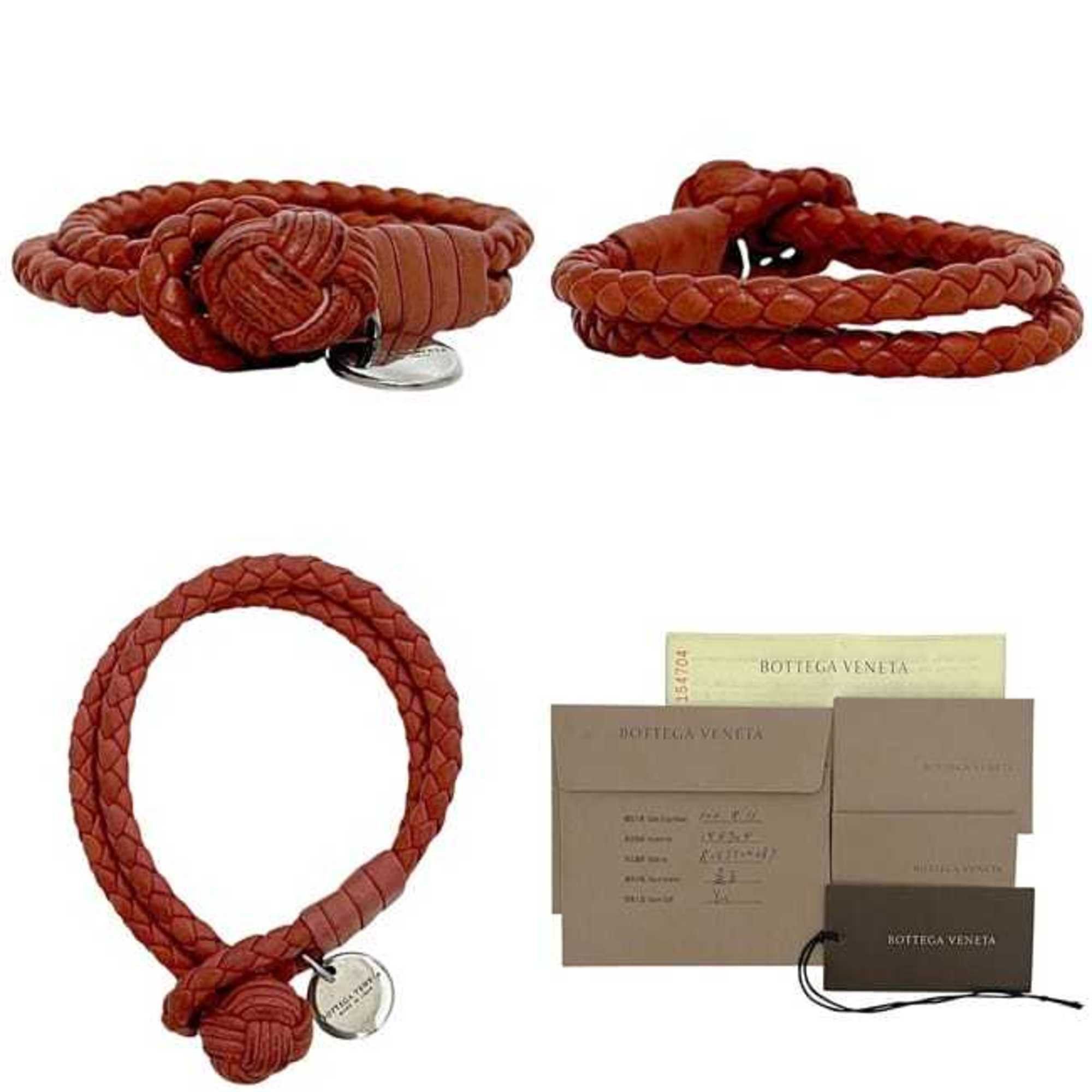 Bottega Veneta Bottega Veneta Bracelet ec-24372 Red Intrecciato Leather BOTTEGA VENETA Men's Women's Size ONE SIZE - 3 Thumbnail