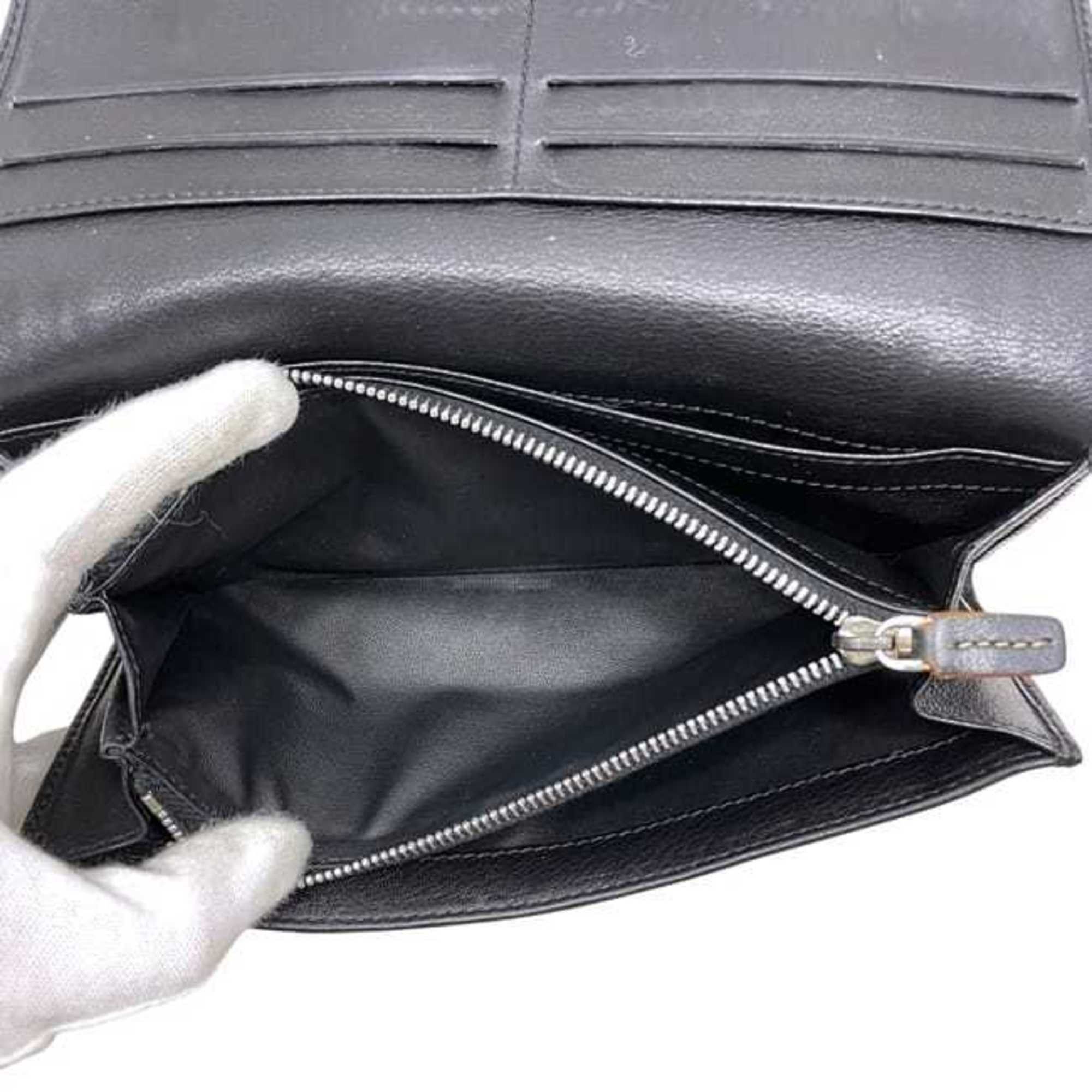 Celine Celine bifold long wallet ec-24339 black macadam canvas leather ST 00/66 CELINE men's women's nylon stitching Size ONE SIZE - 6 Thumbnail