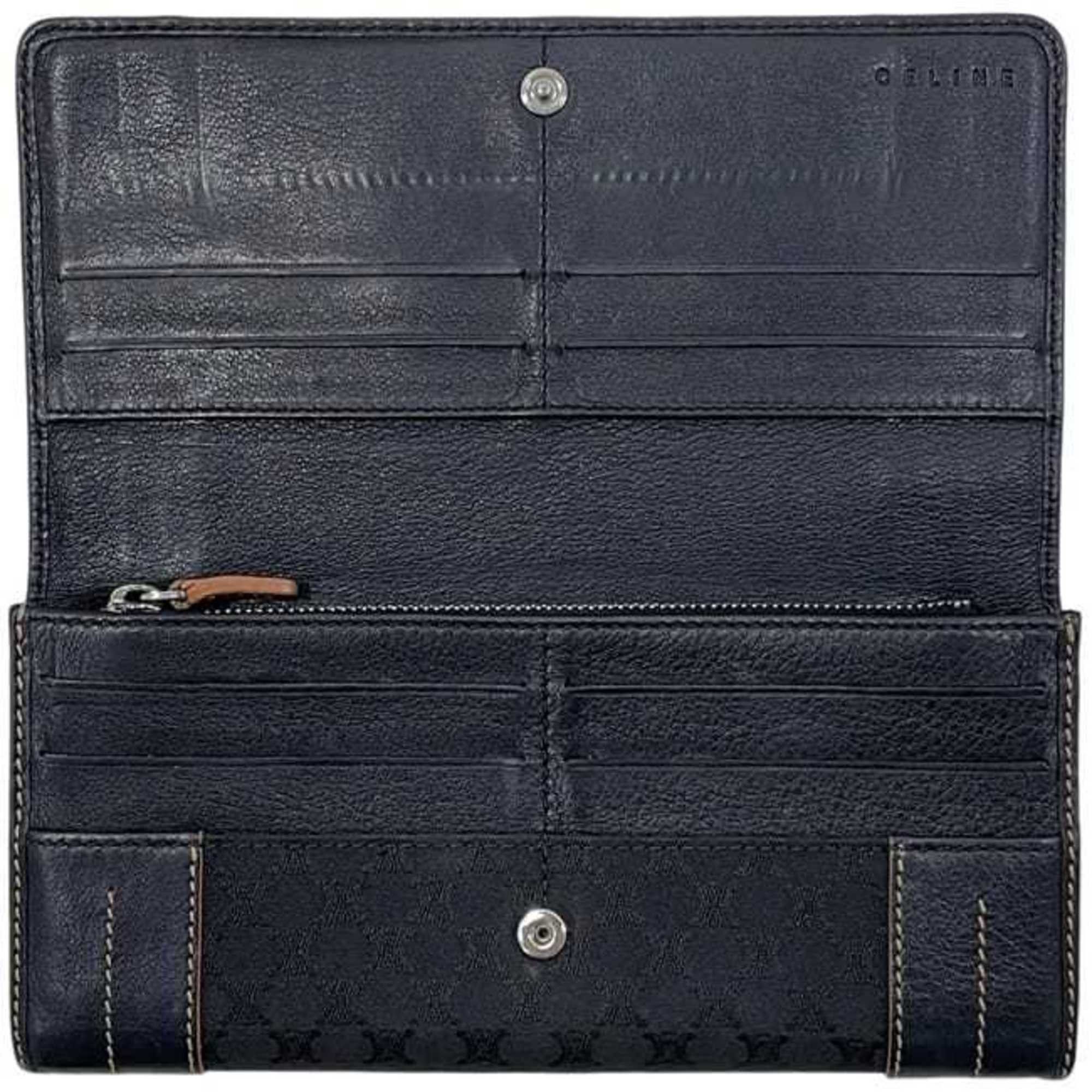 Celine Celine bifold long wallet ec-24339 black macadam canvas leather ST 00/66 CELINE men's women's nylon stitching Size ONE SIZE - 7 Thumbnail