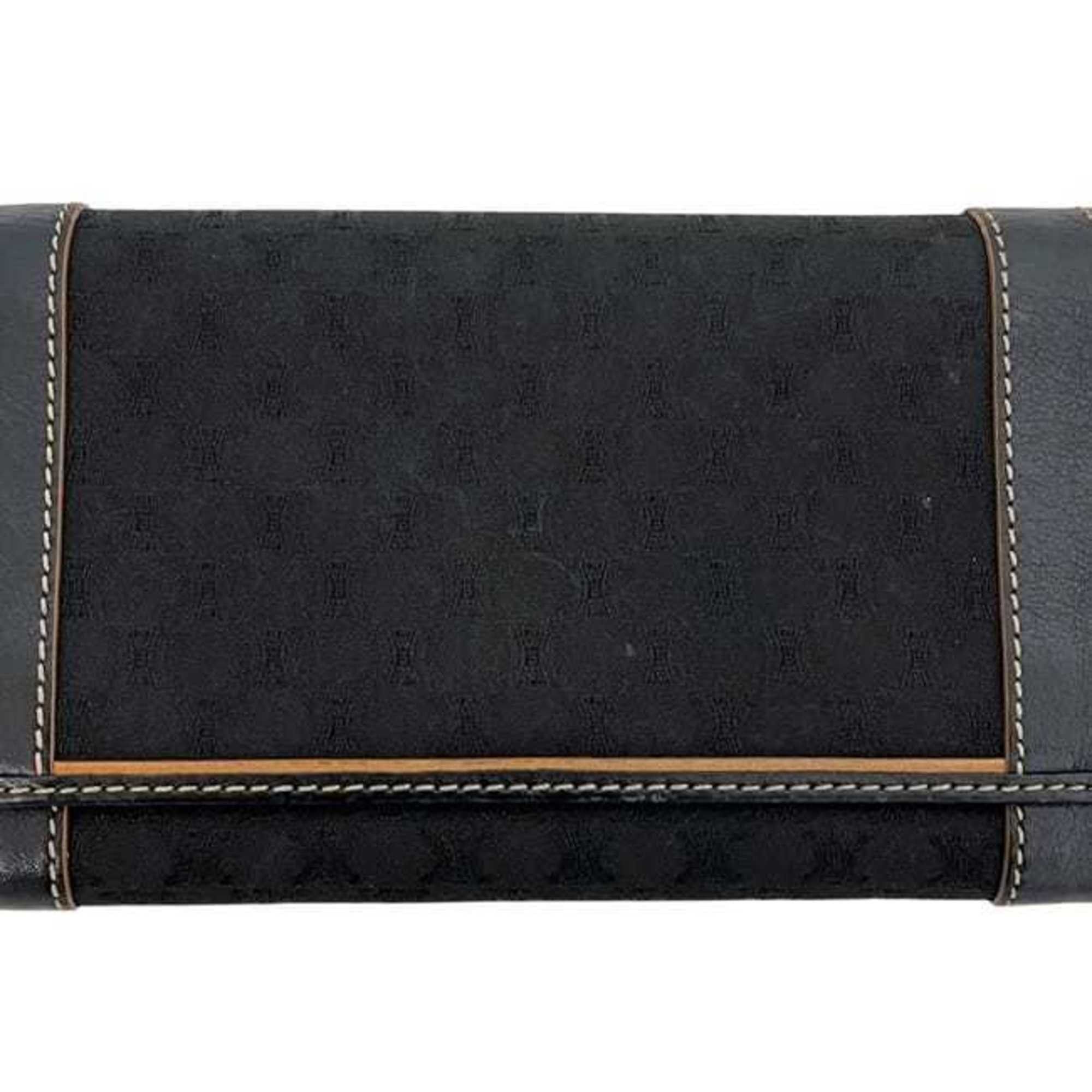 Celine Celine bifold long wallet ec-24339 black macadam canvas leather ST 00/66 CELINE men's women's nylon stitching Size ONE SIZE - 10 Thumbnail