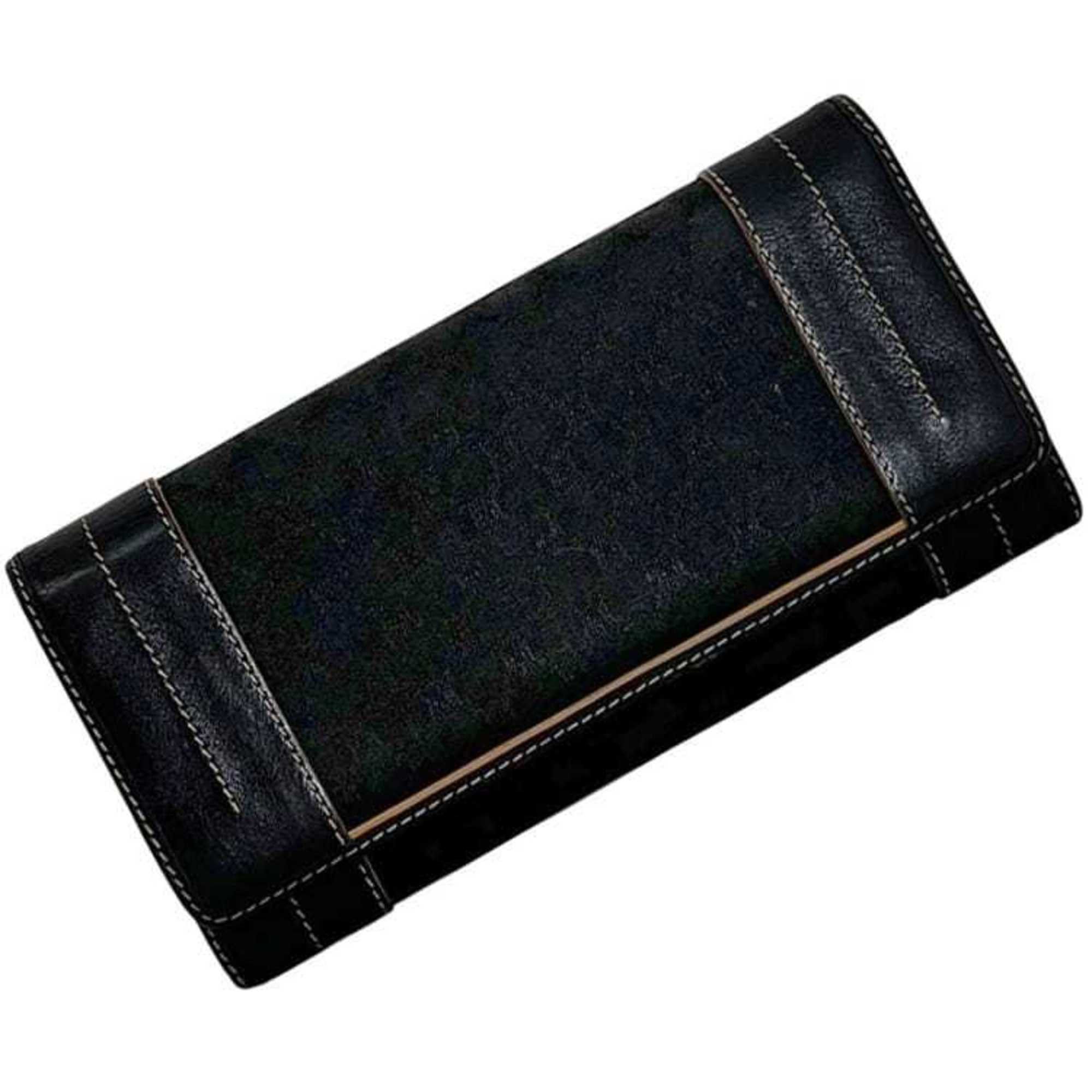 Celine Celine bifold long wallet ec-24339 black macadam canvas leather ST 00/66 CELINE men's women's nylon stitching Size ONE SIZE - 2 Thumbnail