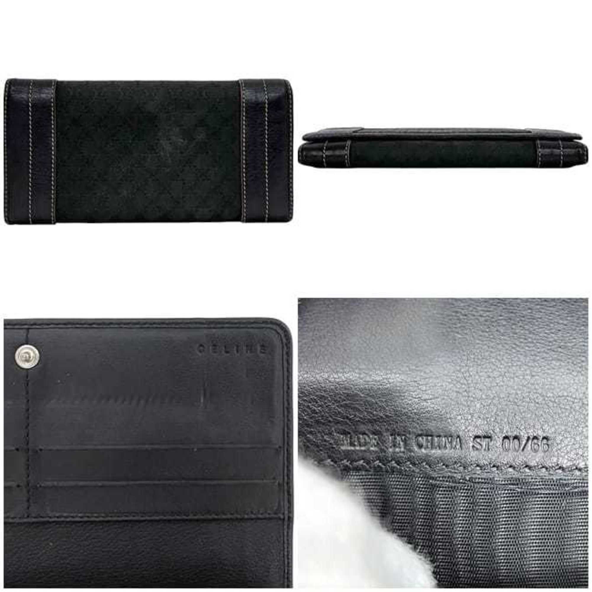 Celine Celine bifold long wallet ec-24339 black macadam canvas leather ST 00/66 CELINE men's women's nylon stitching Size ONE SIZE - 3 Thumbnail