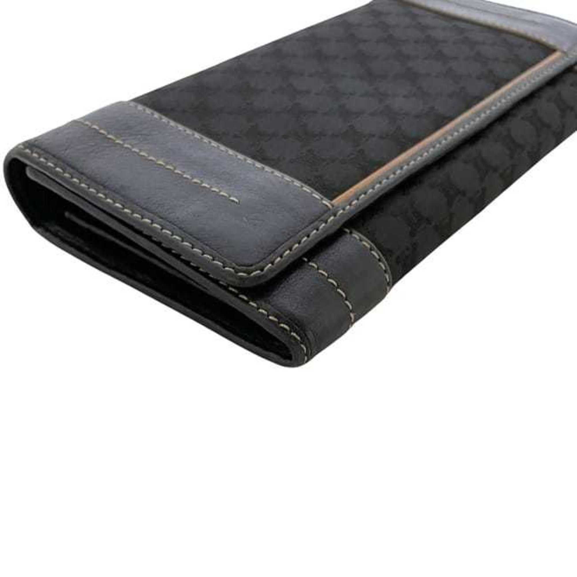 Celine Celine bifold long wallet ec-24339 black macadam canvas leather ST 00/66 CELINE men's women's nylon stitching Size ONE SIZE - 4 Thumbnail