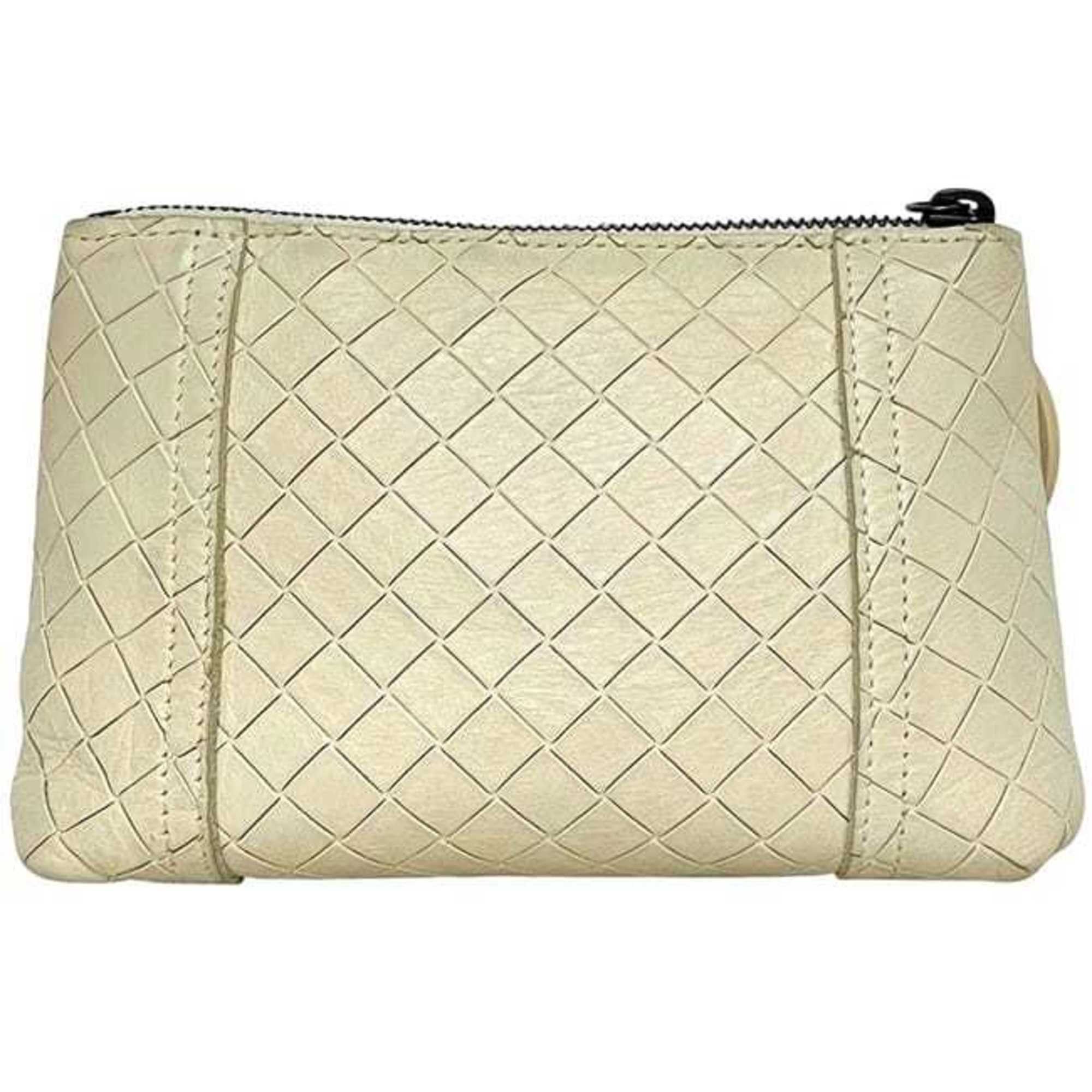 Bottega Veneta Pouch ec-24437 White Intrecciato Mirage Leather BOTTEGA VENETA Butterfly Men's Women's