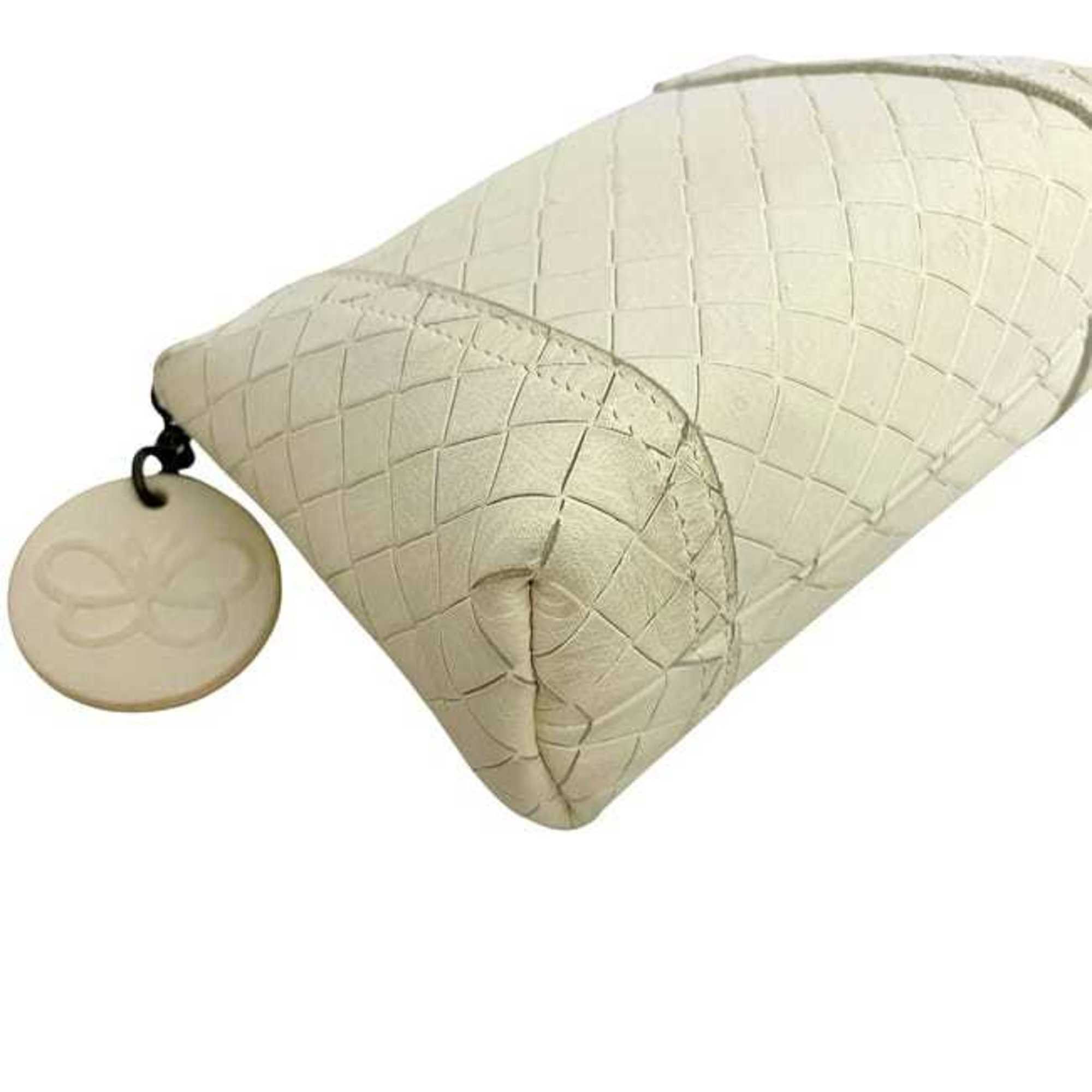 Bottega Veneta Pouch ec-24437 White Intrecciato Mirage Leather BOTTEGA VENETA Butterfly Men's Women's