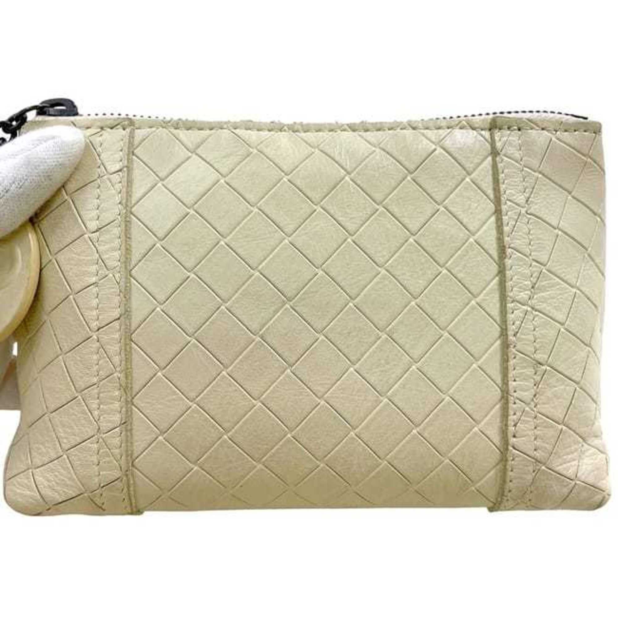 Bottega Veneta Pouch ec-24437 White Intrecciato Mirage Leather BOTTEGA VENETA Butterfly Men's Women's