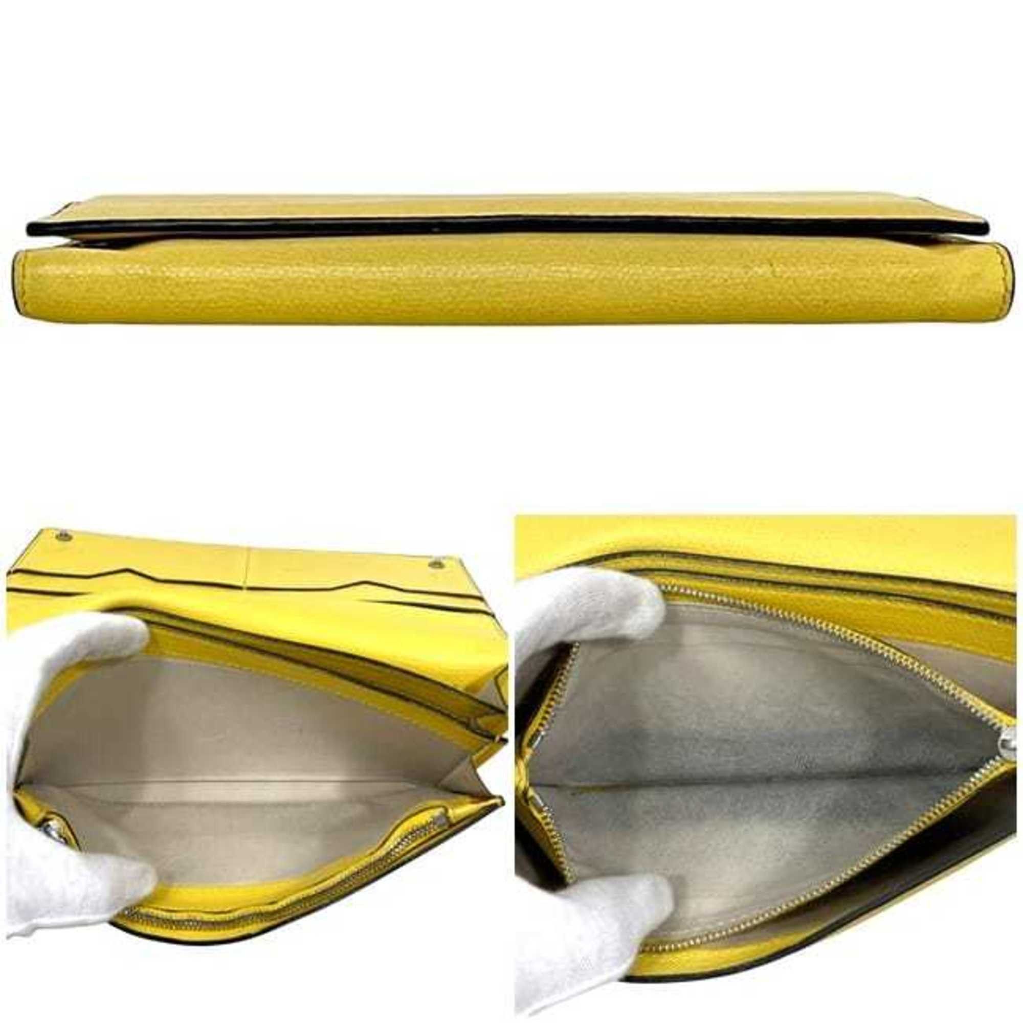 Valextra Valextra Bifold Long Wallet ec-24367 Yellow V9L15-028-000J-OC Leather R 0L Flap Men's Women's Size ONE SIZE - 6 Thumbnail