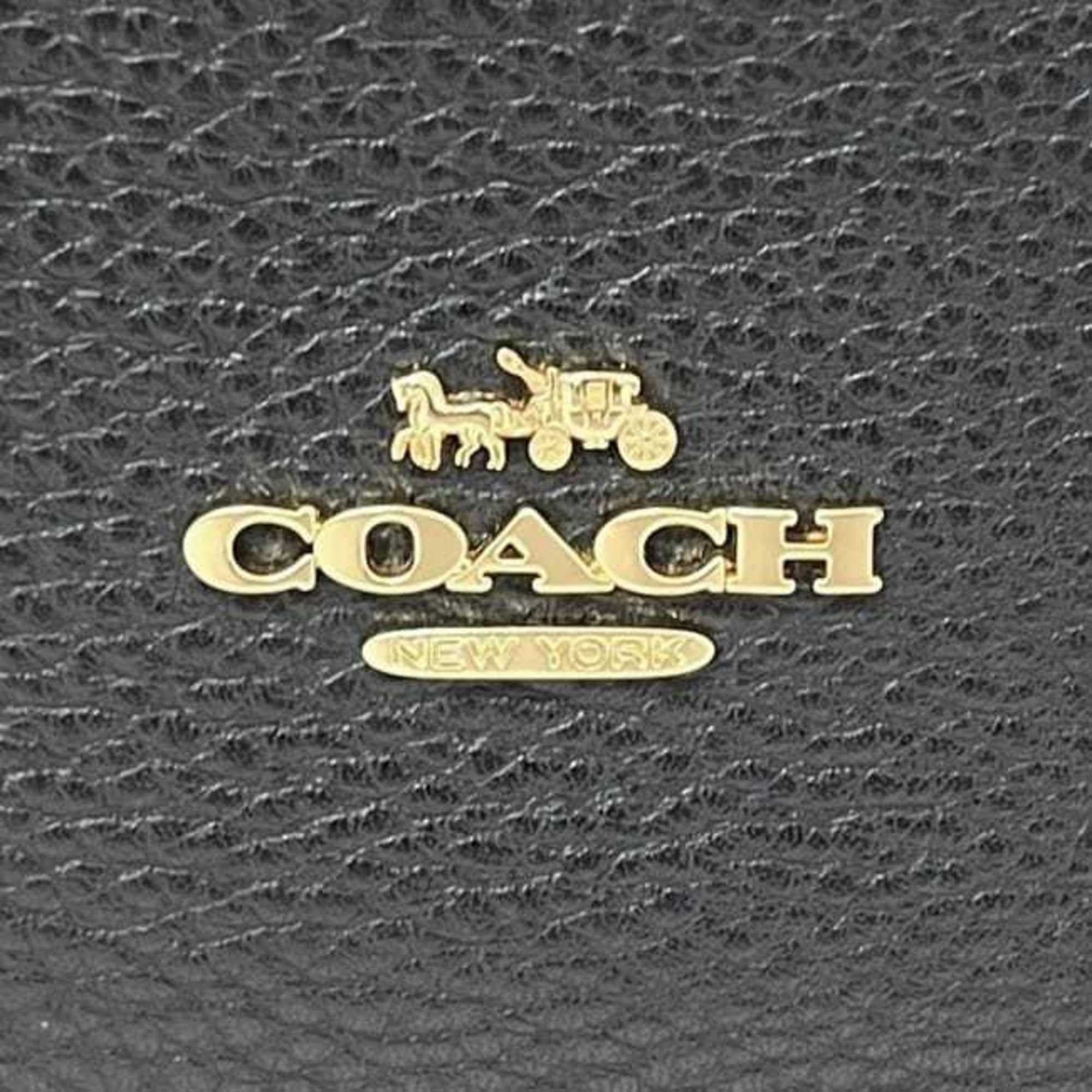 Coach Coach Hadley Convertible Crossbody Bag (f-24336) in Black (CW002) IMBLK Leather. This black shoulder bag features a turnlock closure and is perfect for women. Size ONE SIZE - 7 Thumbnail