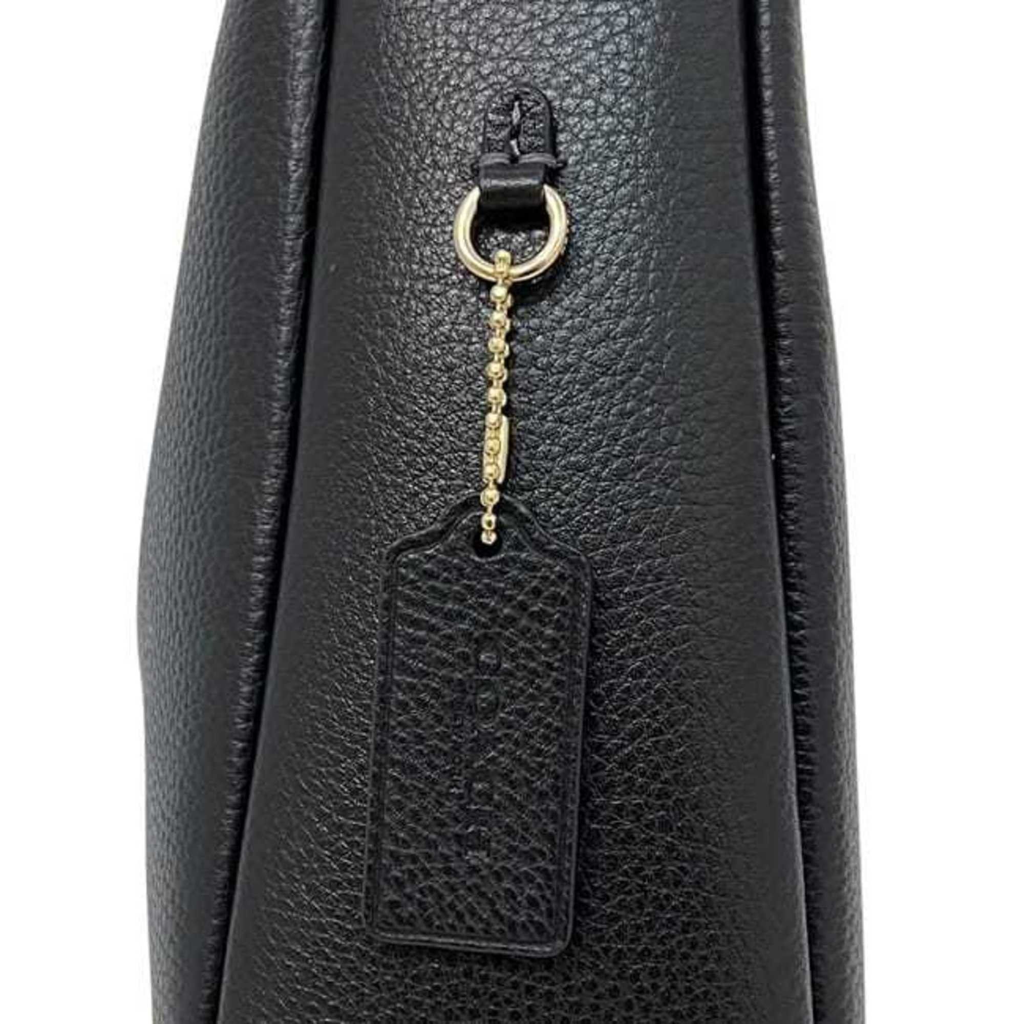 Coach Coach Hadley Convertible Crossbody Bag (f-24336) in Black (CW002) IMBLK Leather. This black shoulder bag features a turnlock closure and is perfect for women. Size ONE SIZE - 8 Thumbnail