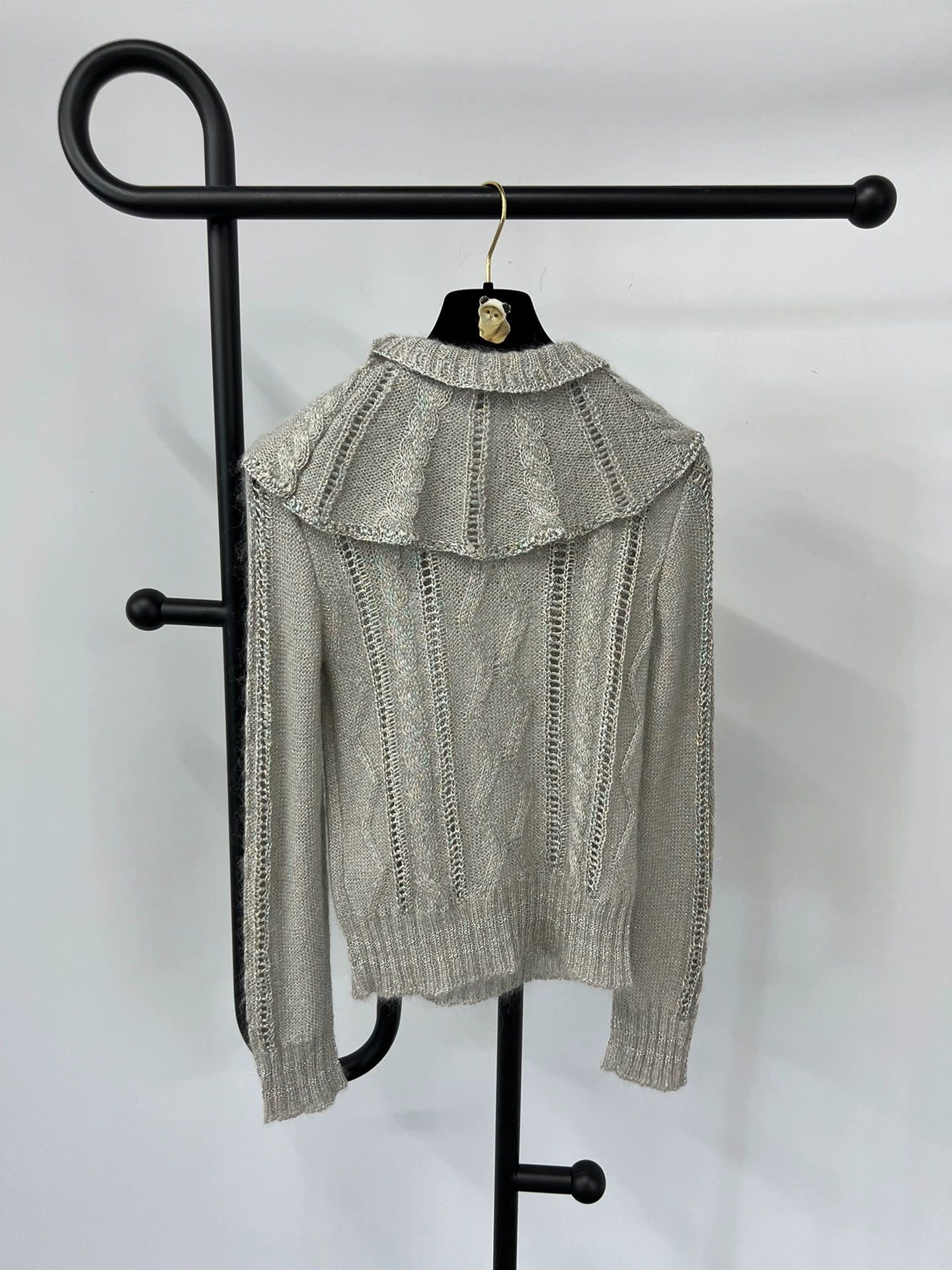 Valentino Valentino Gray Ruffled Collar Knit Sweater - dmc Size US S / EU 44-46 / 1 - 3 Thumbnail